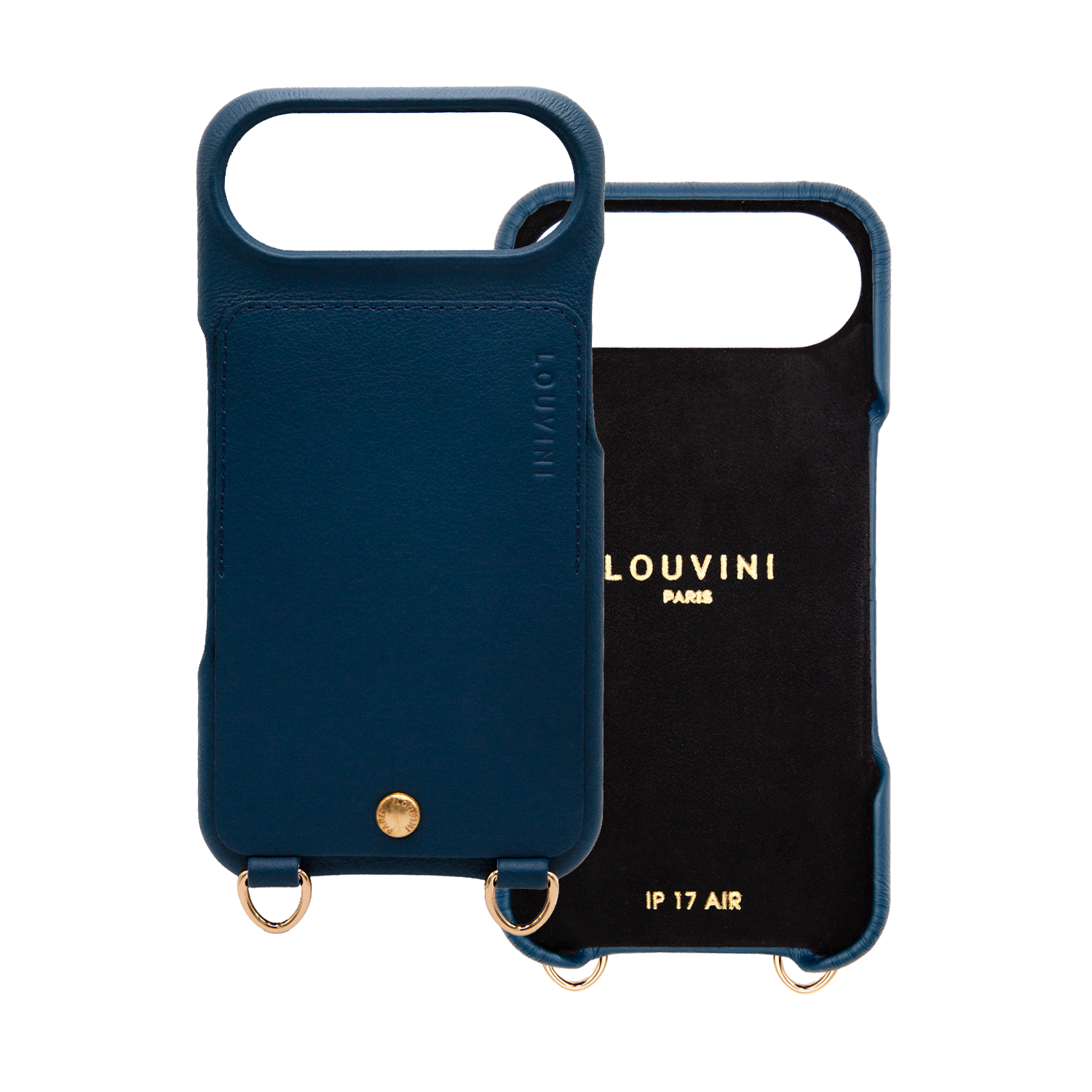 iPhone Leather Case with wallet and loops LOU - NAVY