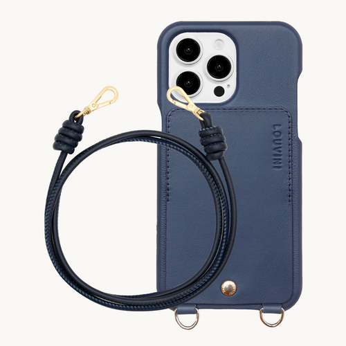 LOU Navy Leather Case & KATE Navy Cord