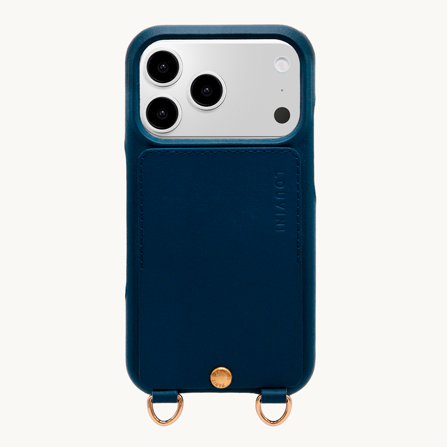 iPhone Leather Case with wallet and loops LOU - NAVY
