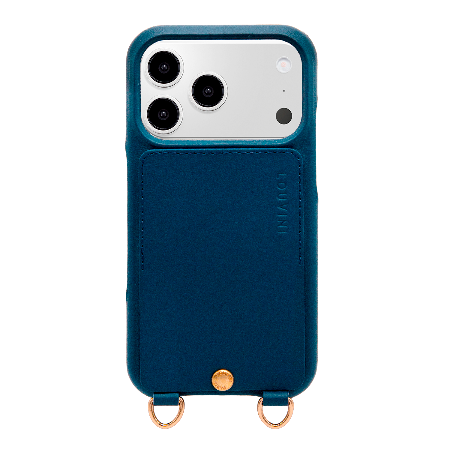 iPhone Leather Case with wallet and loops LOU - NAVY