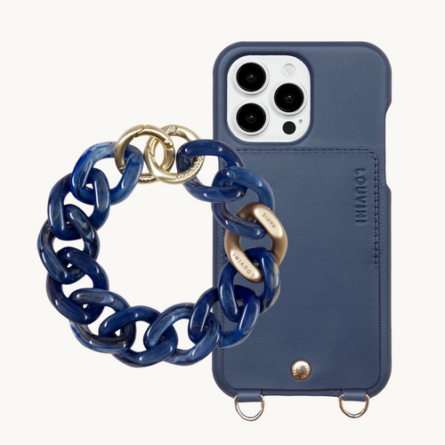  ensemble coque en cuir étui marine avec bracelet marine 