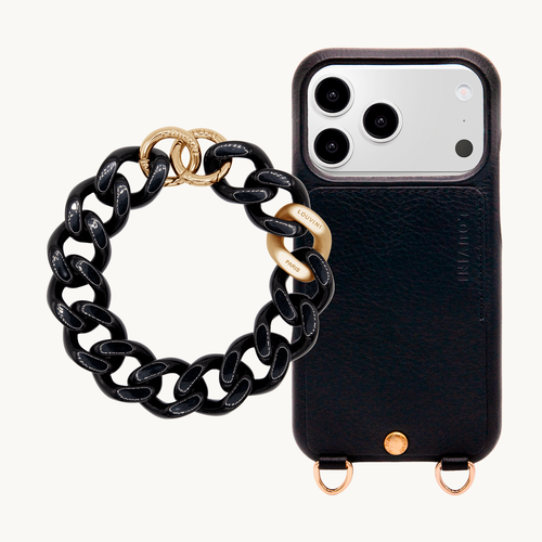 LOU Black Leather Case & PETIT ZOE Black Chain