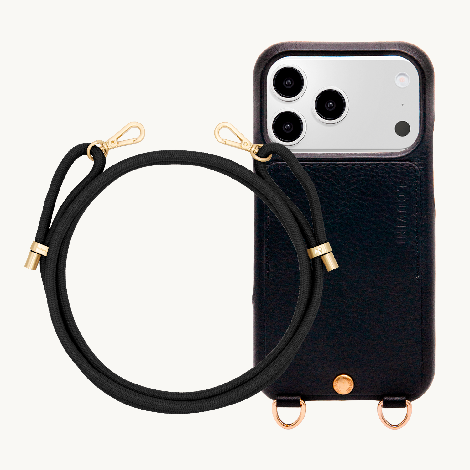LOU Black Leather Case & TESSA Black Cord