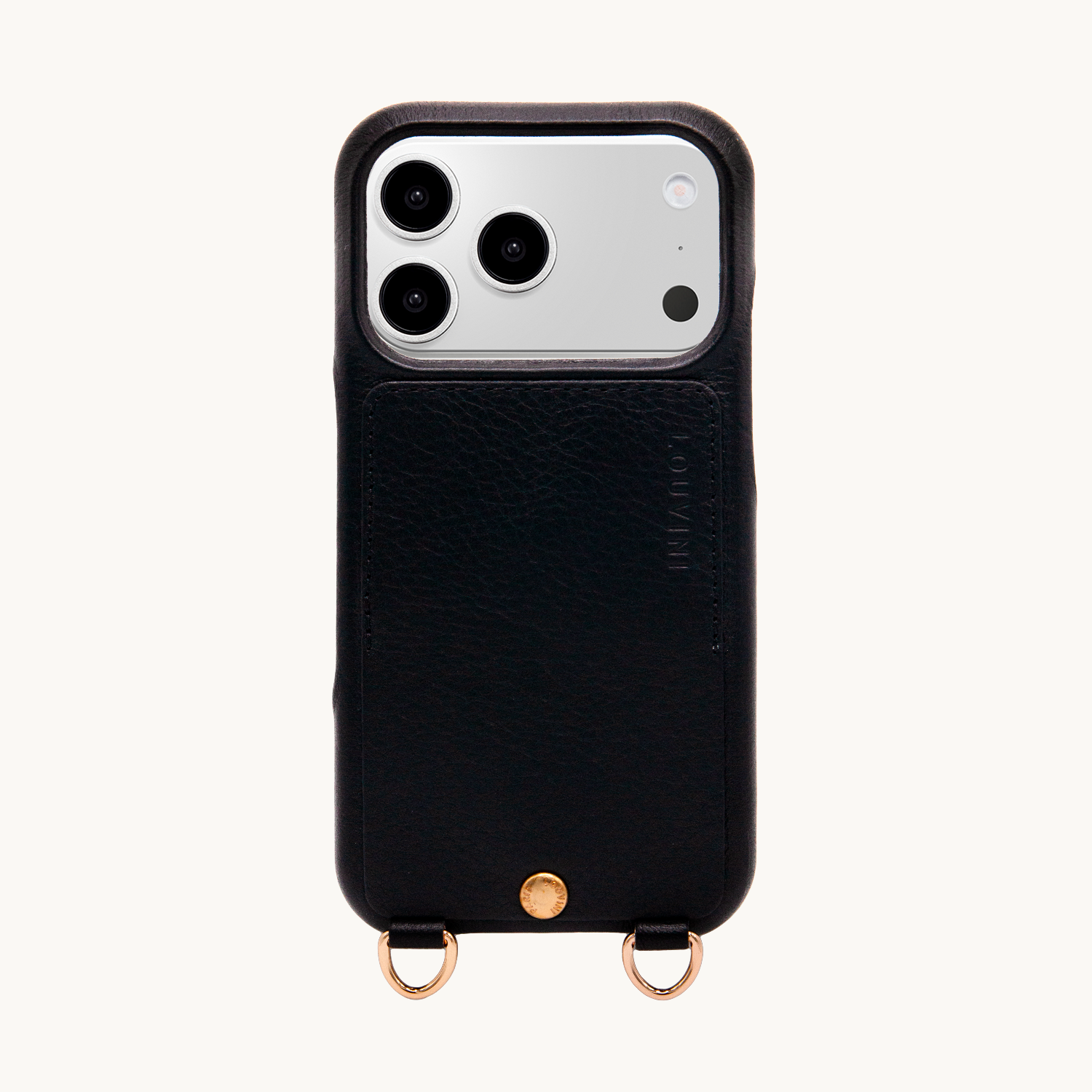 iPhone Leather Case with wallet and loops LOU - Black