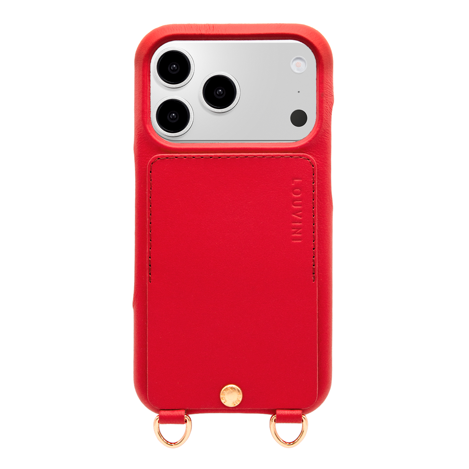 iPhone Leather Case with wallet and loops LOU - Red