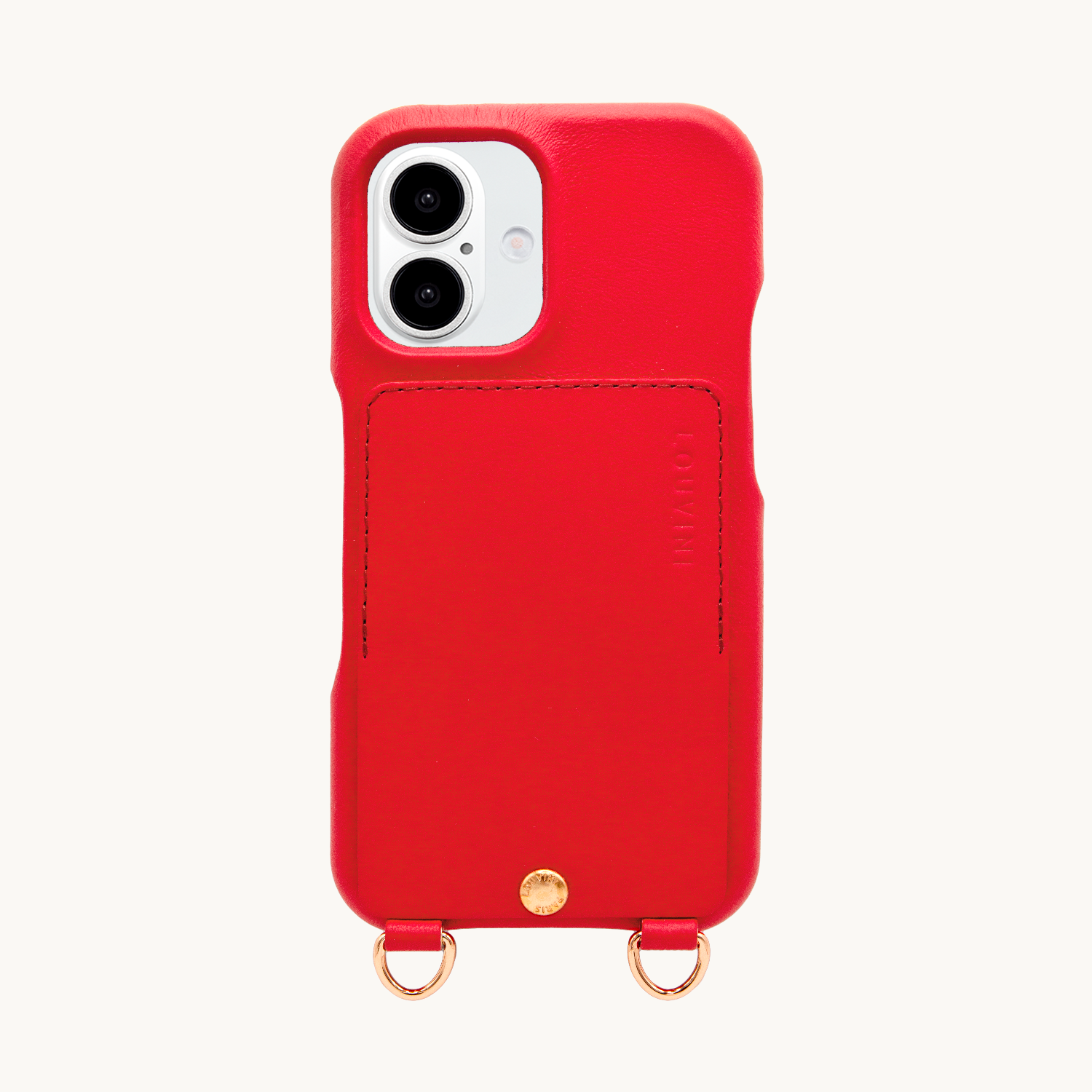 iPhone Leather Case with wallet and loops LOU - Red