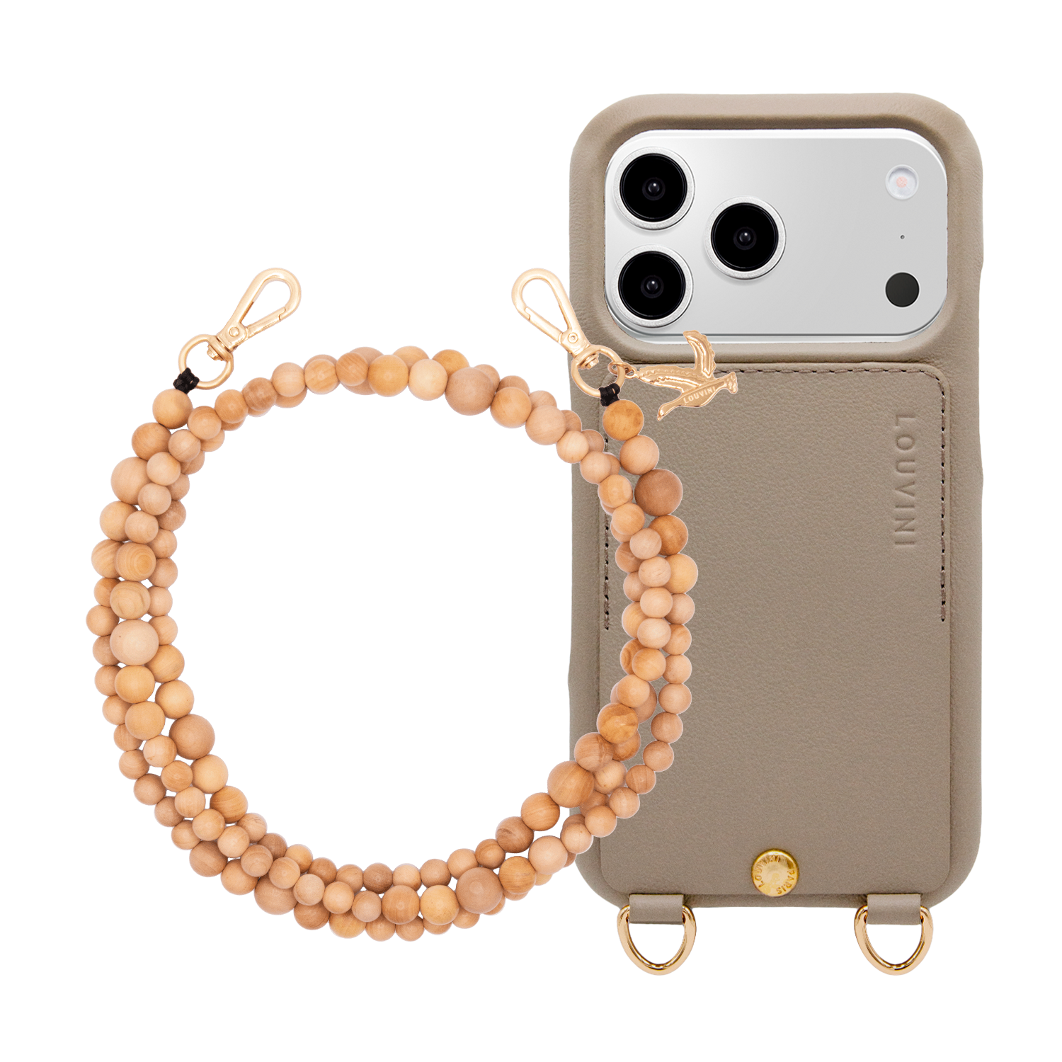 LOU Taupe iPhone case & ARIELLE Natural cord