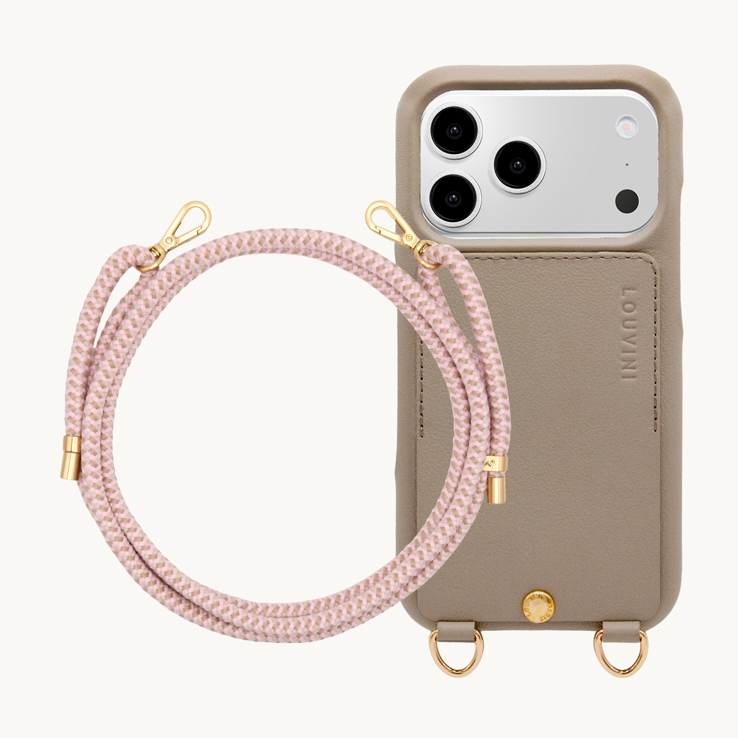 LOU Taupe iPhone Case & TESSA Rose-Taupe Cord