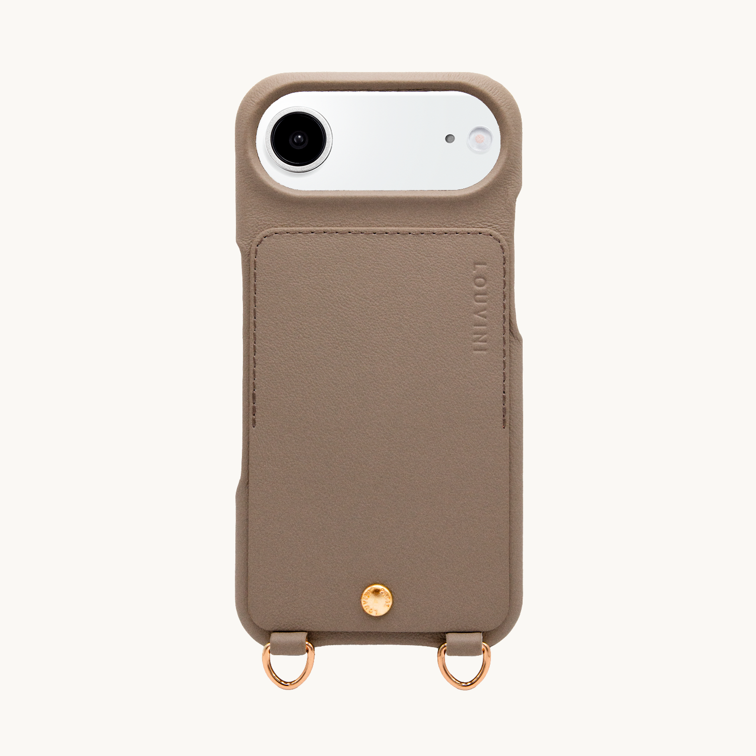 iPhone Leather Case with wallet and loops LOU - Taupe