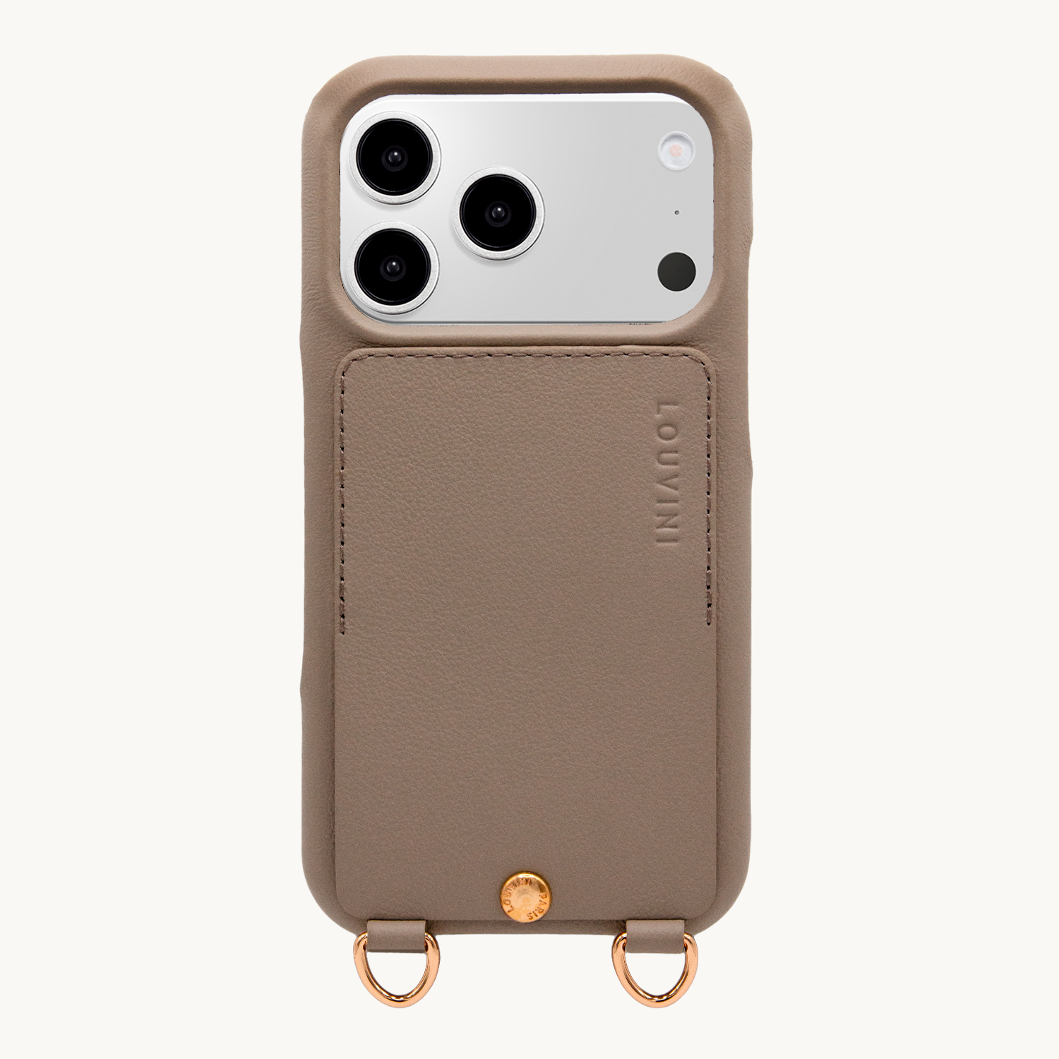 iPhone Leather Case with wallet and loops LOU - Taupe