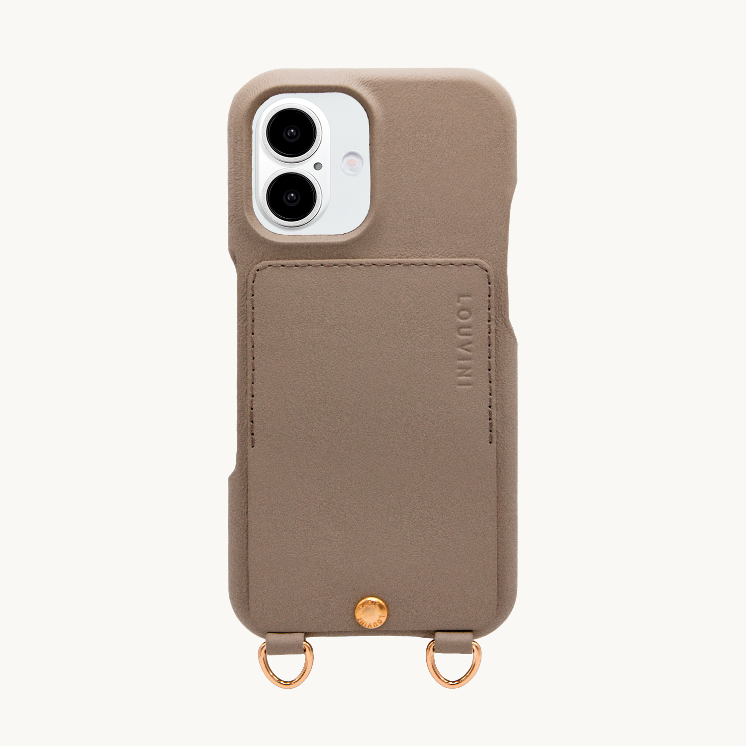iPhone Leather Case with wallet and loops LOU - Taupe