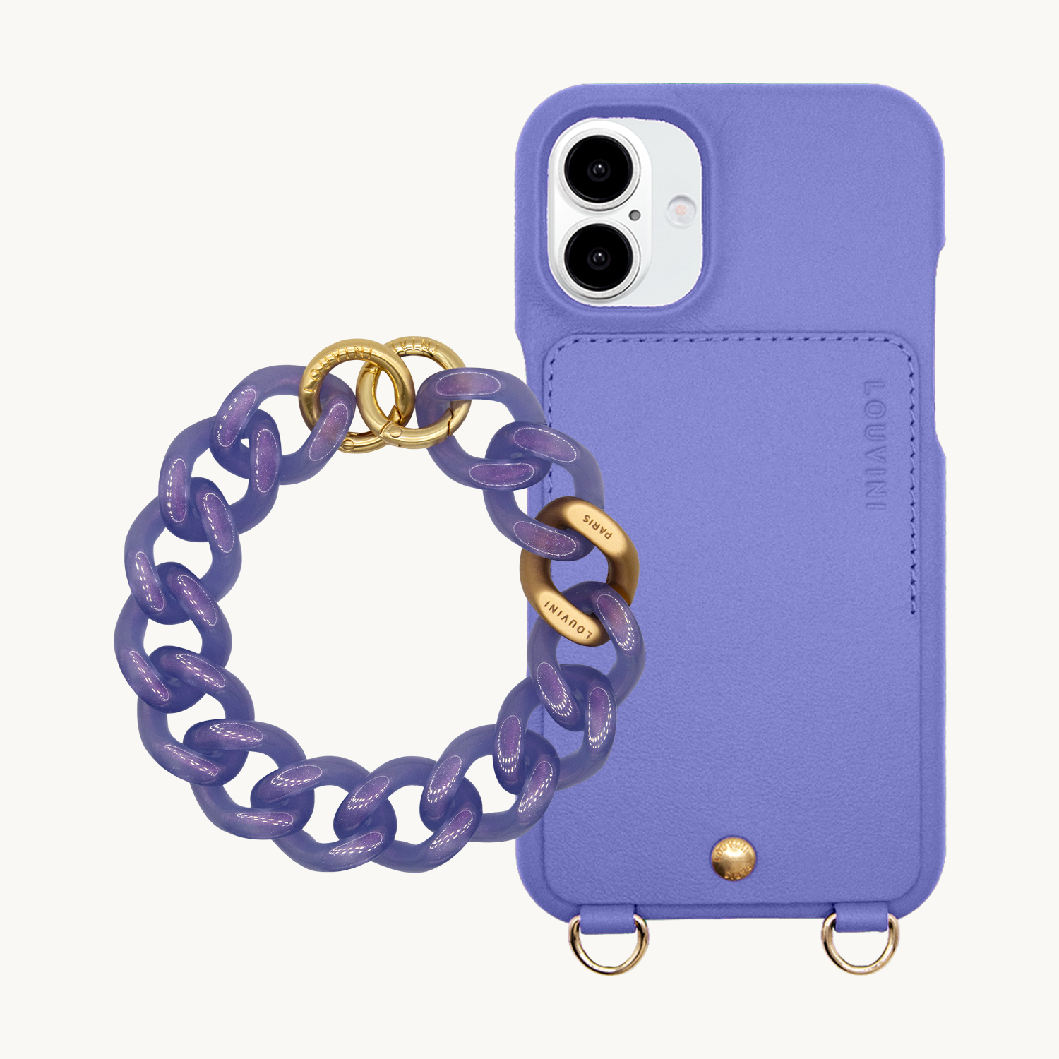 LOU Purple iPhone Case & PETIT ZOE Iced Mauve Bracelet
