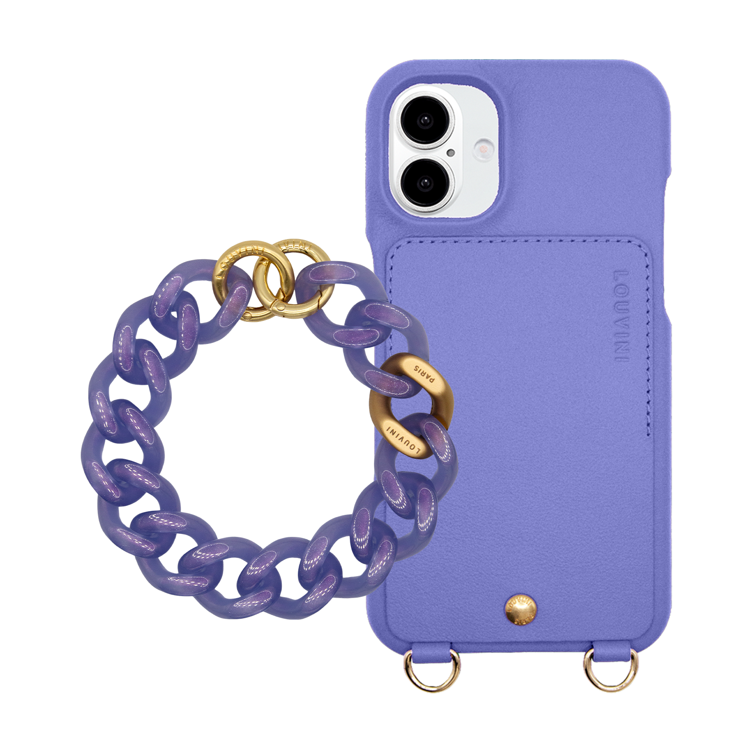 LOU Purple iPhone Case & PETIT ZOE Iced Mauve Bracelet