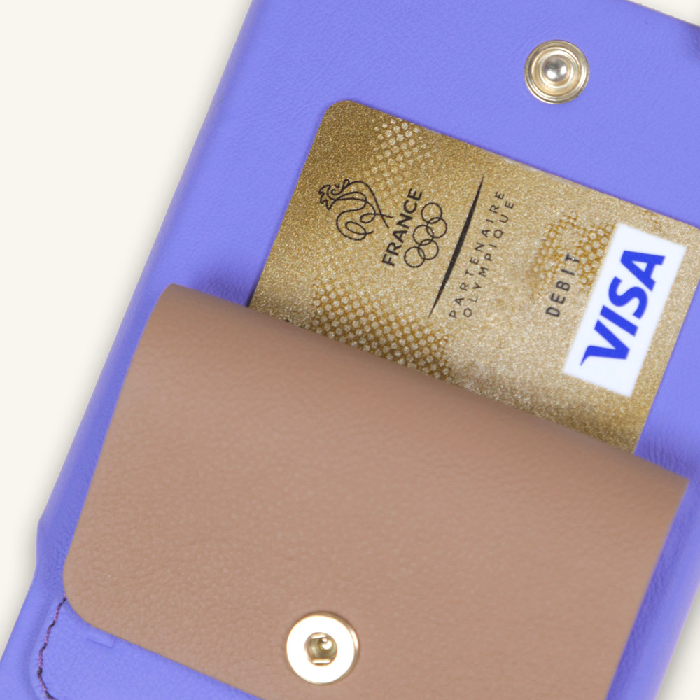 iPhone Leather Case with wallet and loops LOU - PURPLE