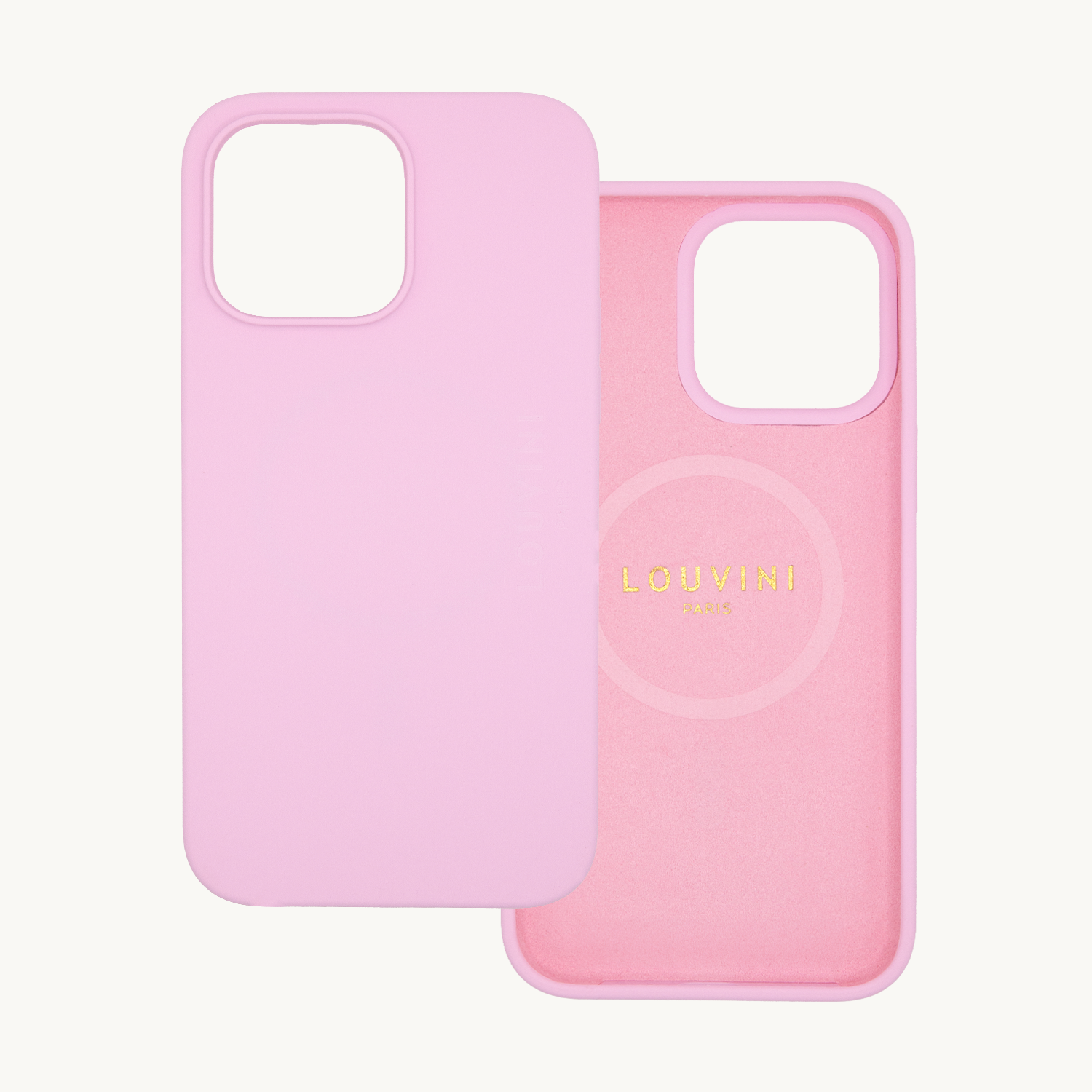 coque iPhone 14 Pro Max silicone rose double face