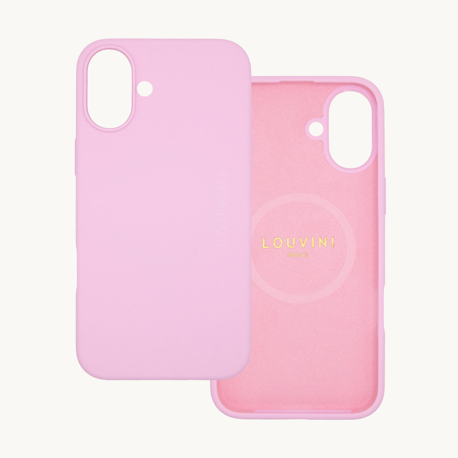 coque iPhone 16 Plus silicone rose double face