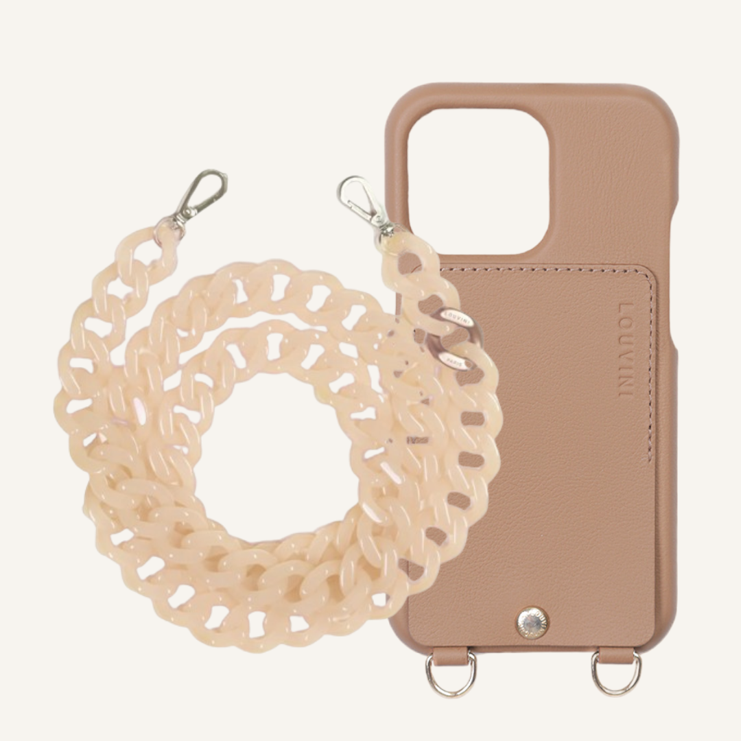 LOU Camel Leather Case & ZOE Dolce Chain