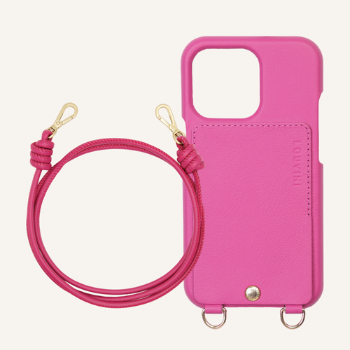 Étui Lou iPhone Fuchsia & Cordon Kate Fuchsia