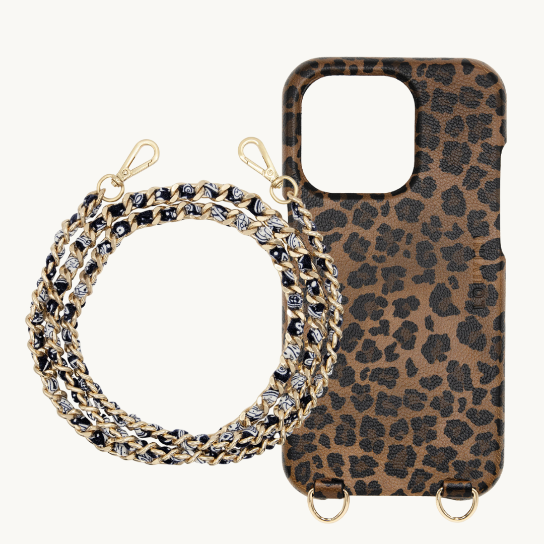 IPHONE LEOPARD MAX MAGSAFE CASE & BONNIE BLACK CHAIN