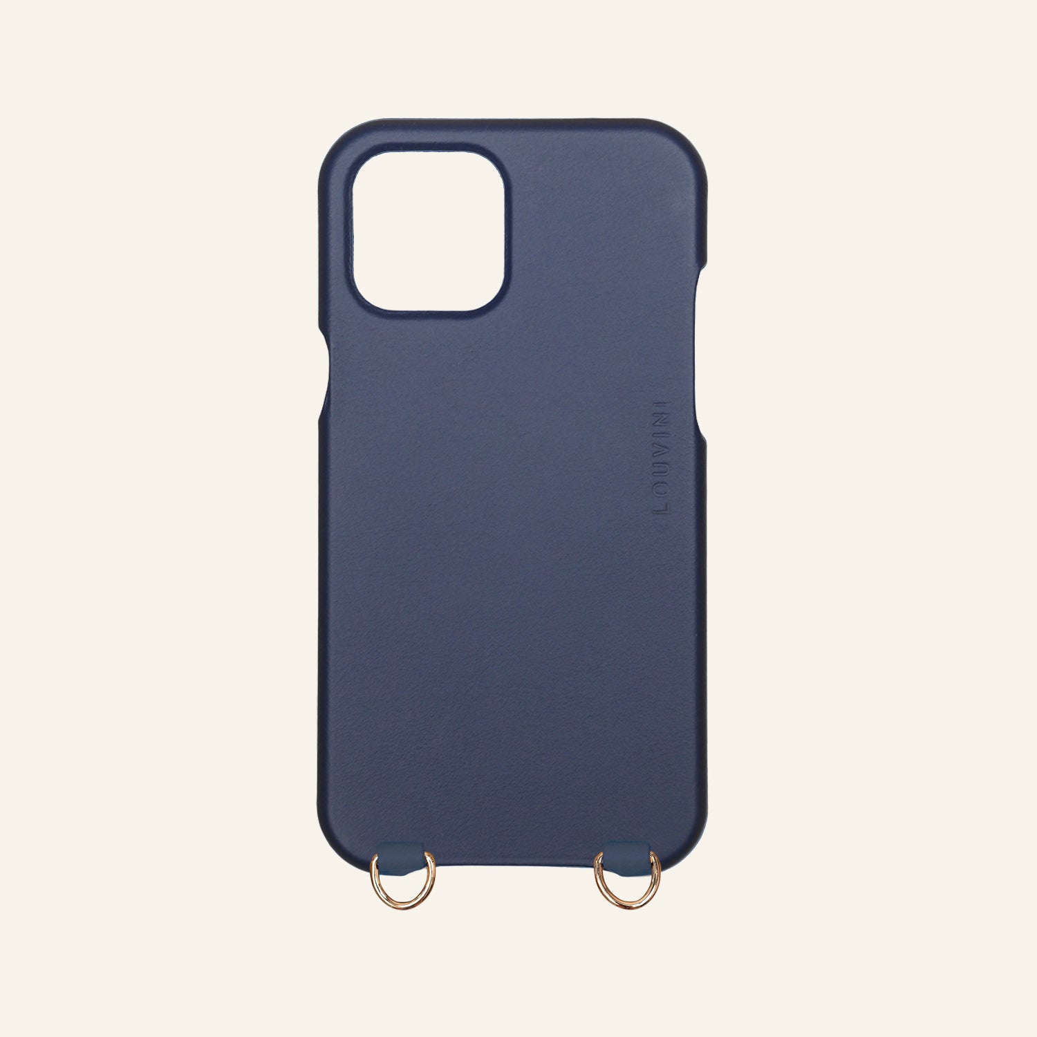 LEATHER IPHONE CASE WITH LOOPS AND MAGSAFE MAX - NAVY