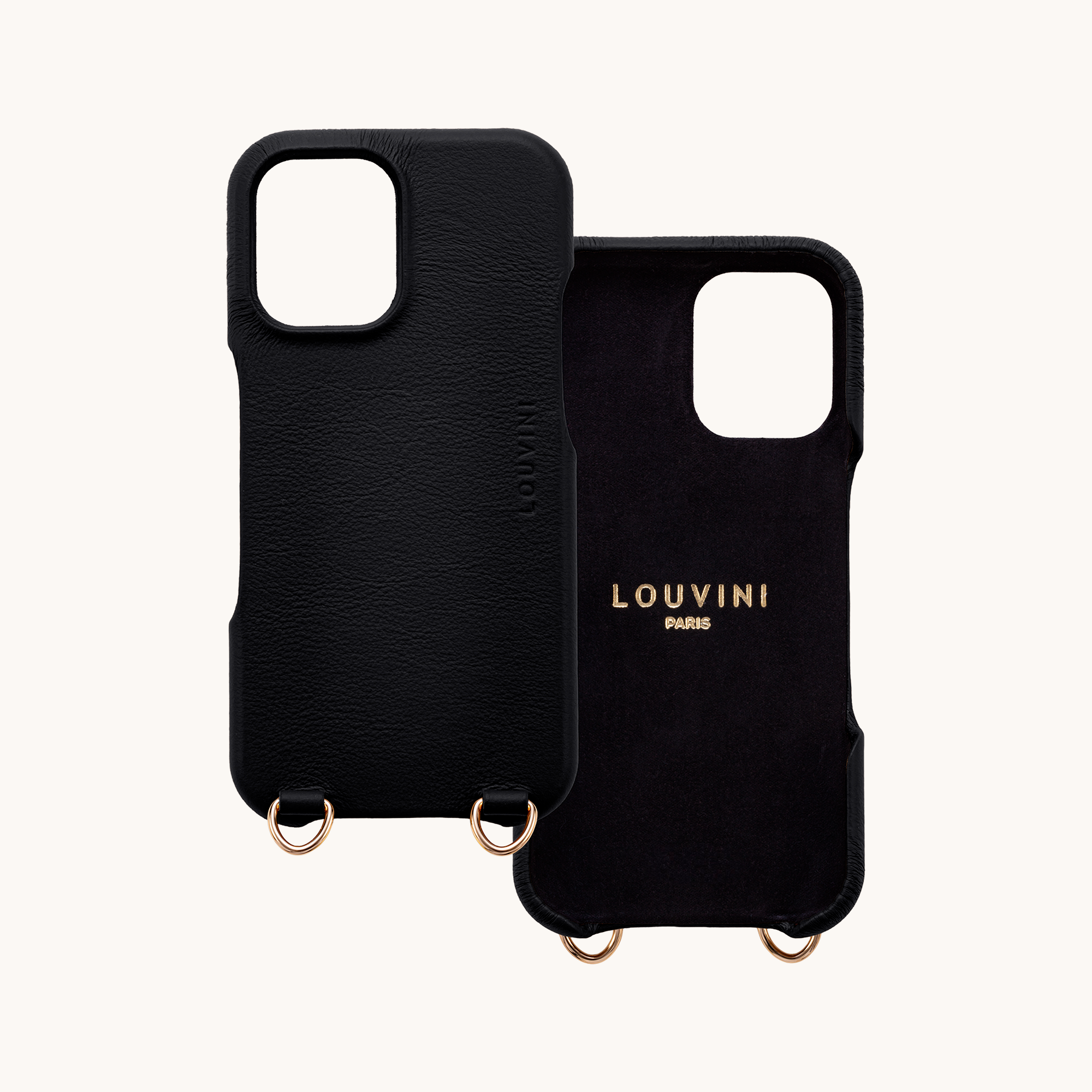 Leather iPhone Case with Loops and MagSafe MAX - Black