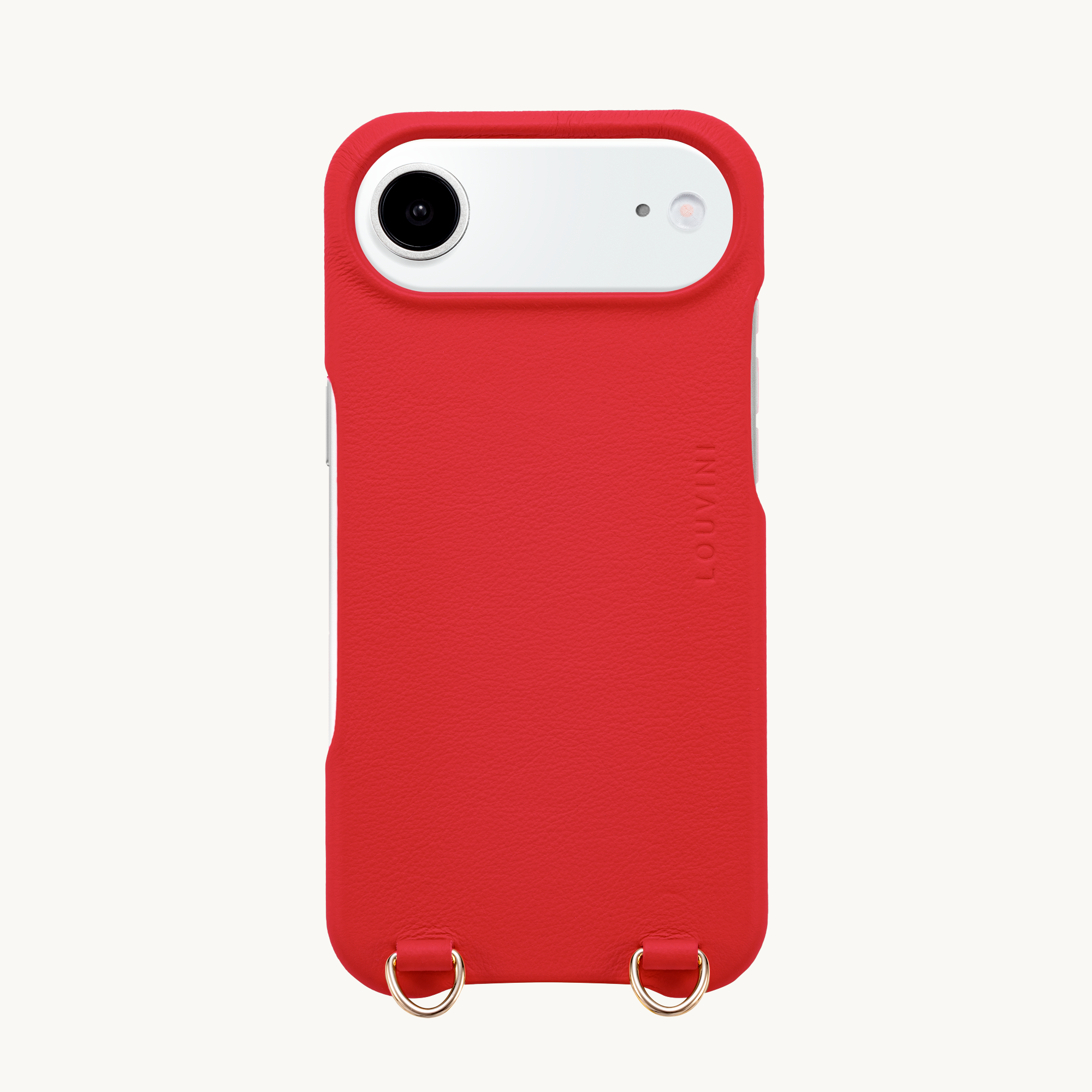 Leather iPhone Case with loops and MagSafe MAX - RED
