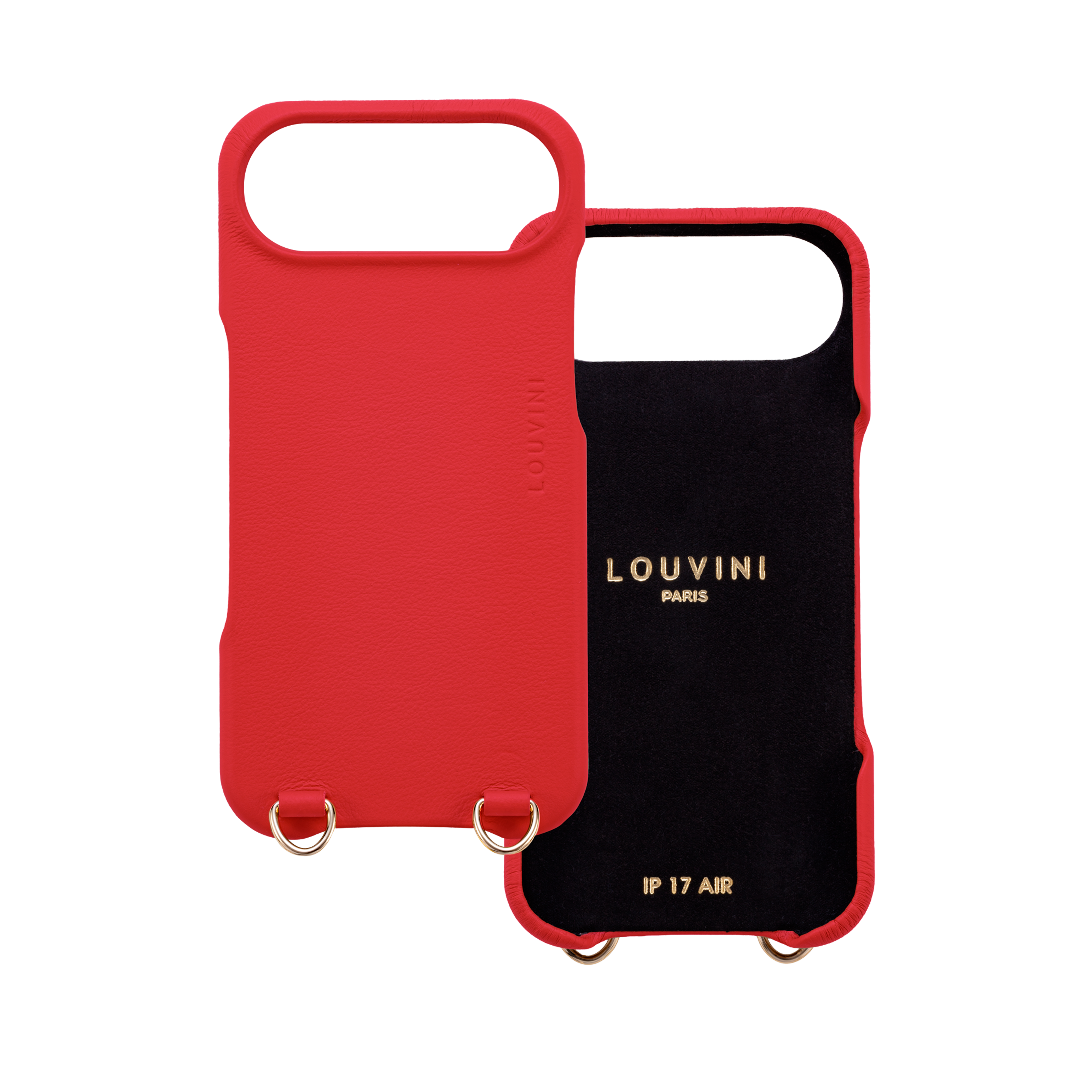 Leather iPhone Case with loops and MagSafe MAX - RED