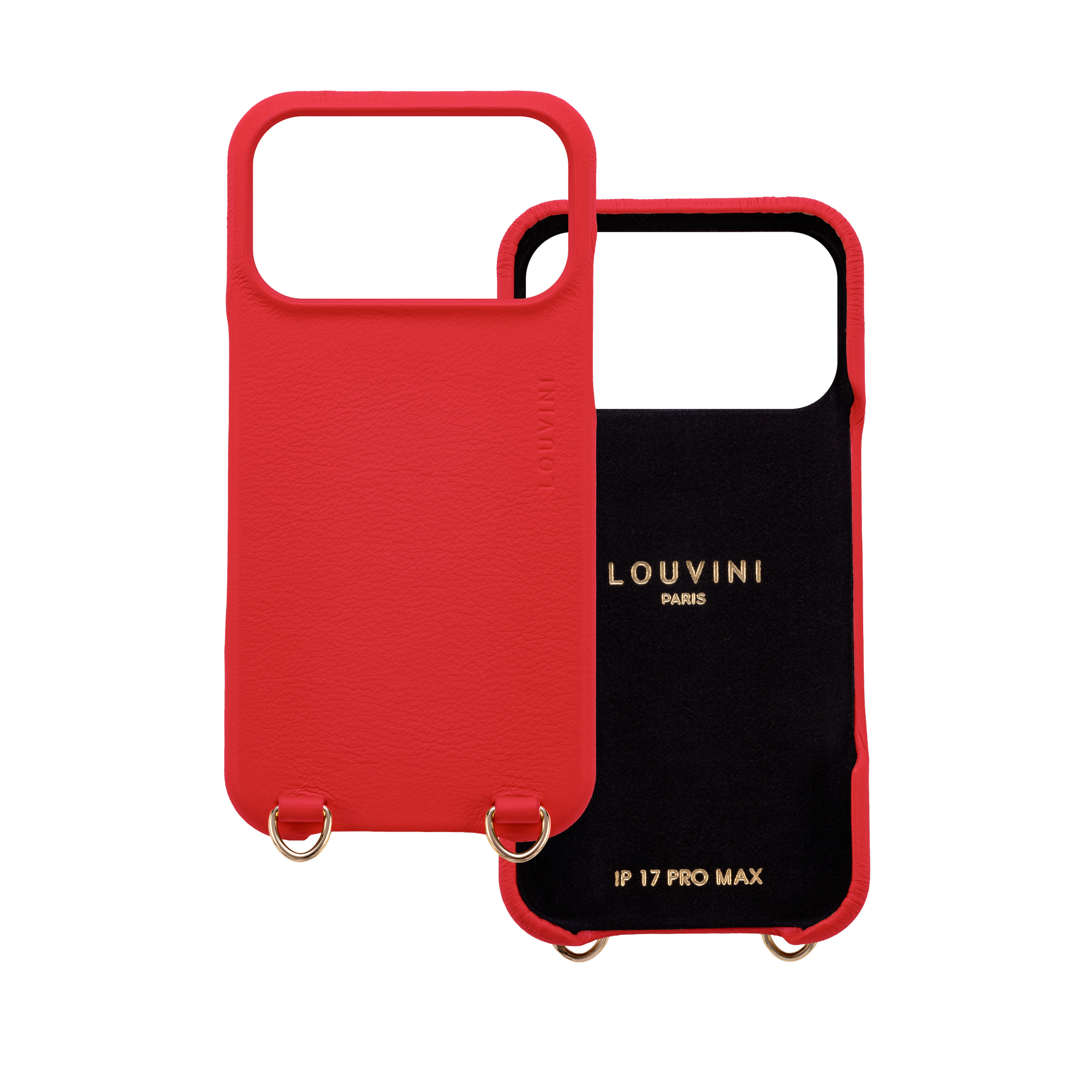 Leather iPhone Case with loops and MagSafe MAX - RED