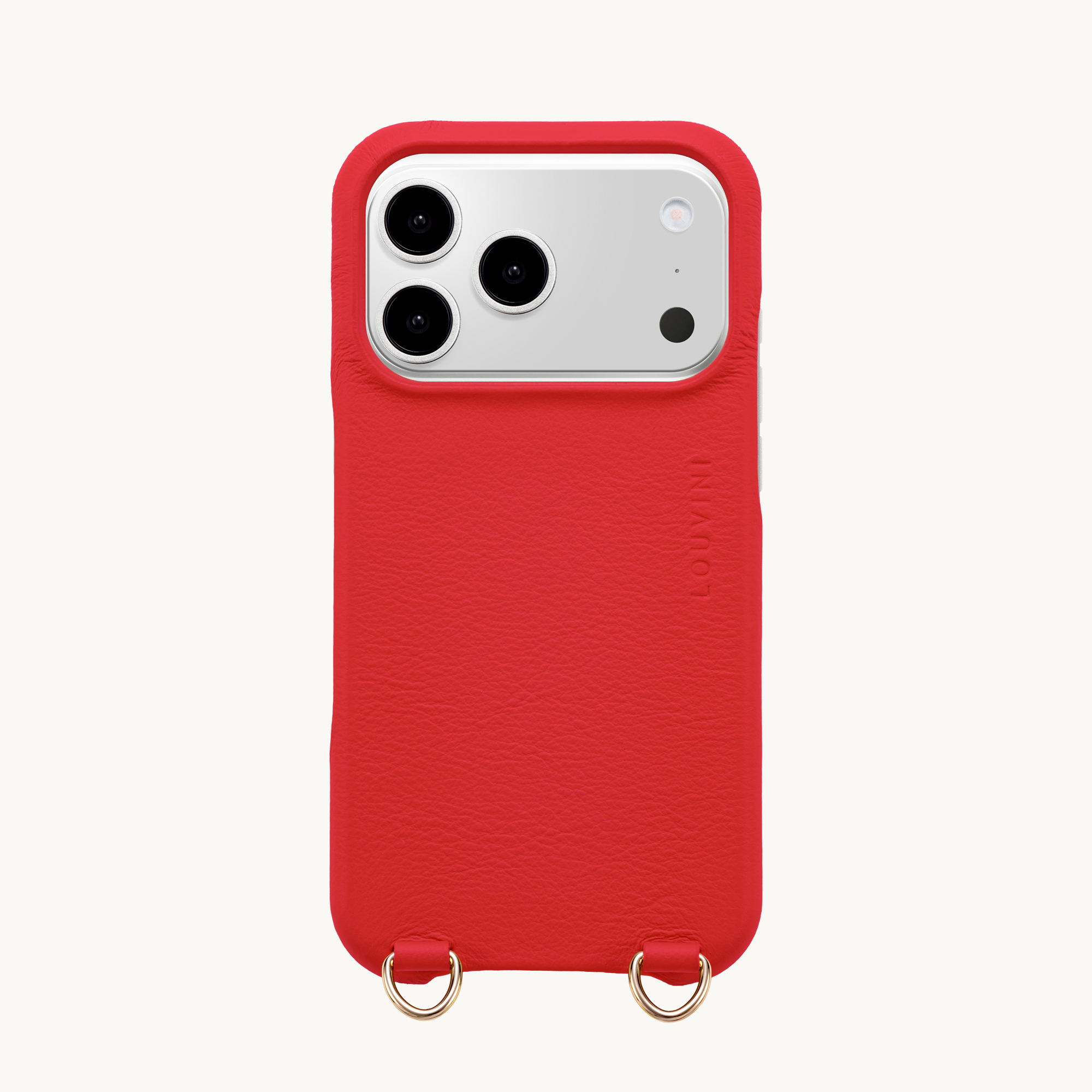 Leather iPhone Case with loops and MagSafe MAX - RED