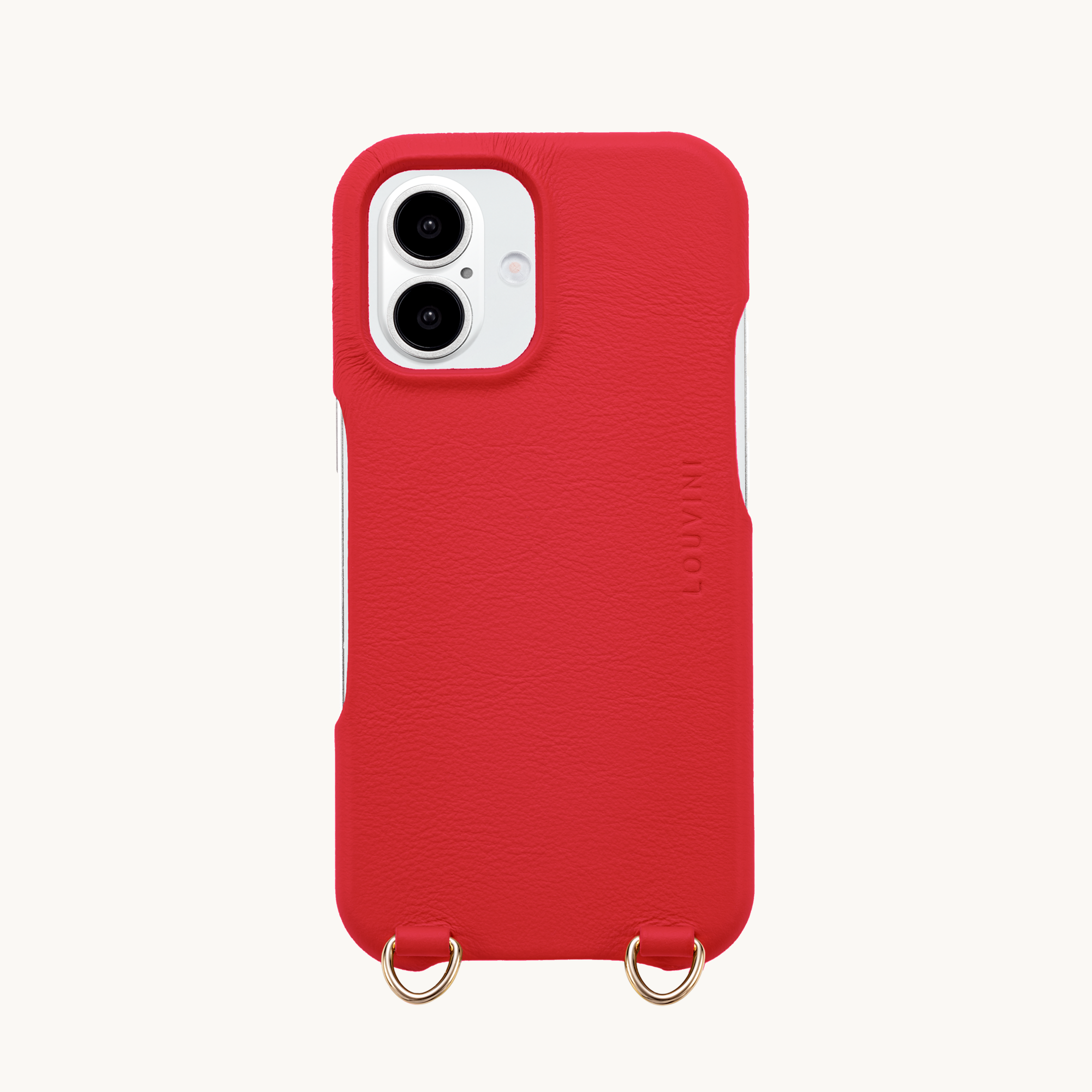 Leather iPhone Case with loops and MagSafe MAX - RED