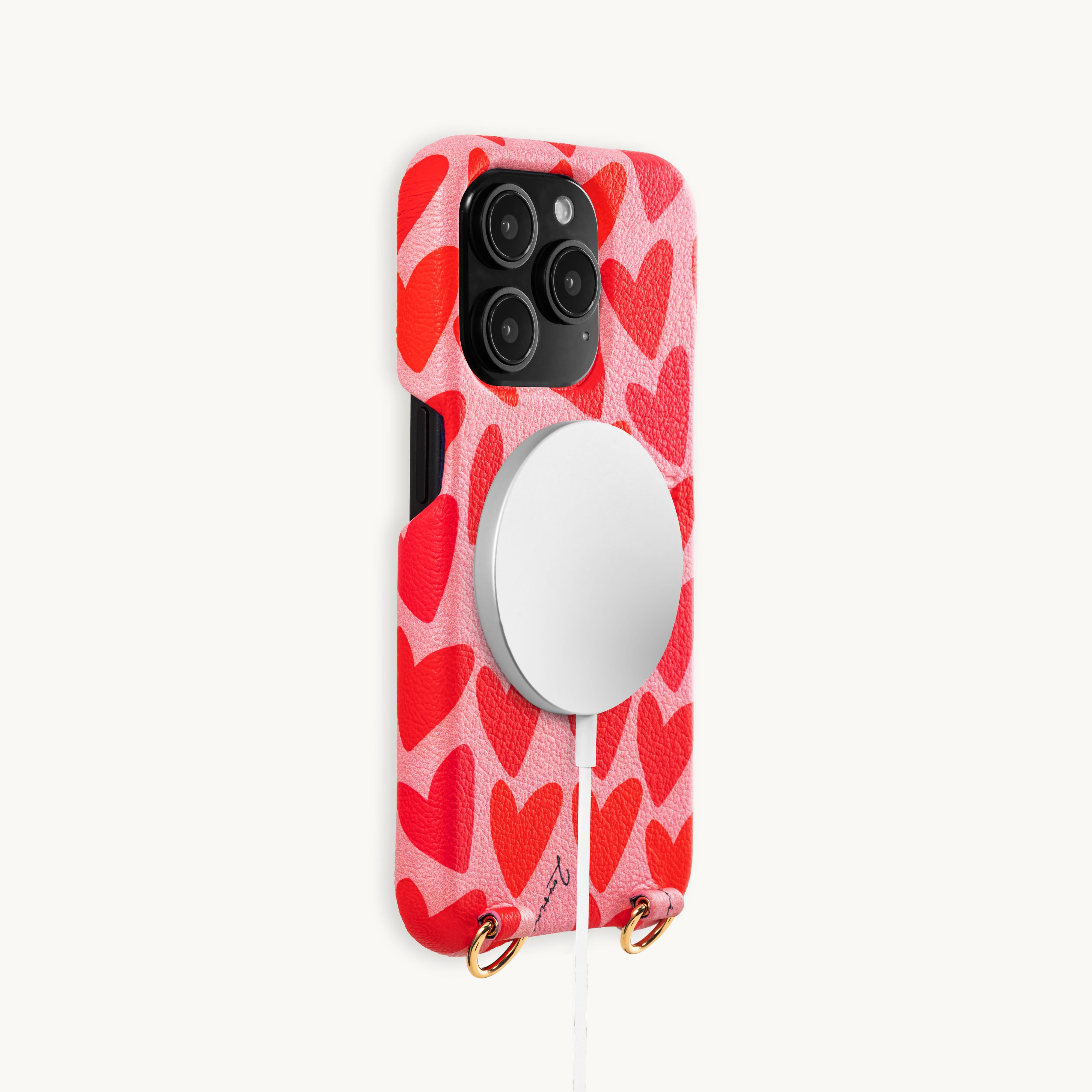 MAX iPhone Leather Case with loops - Hearts