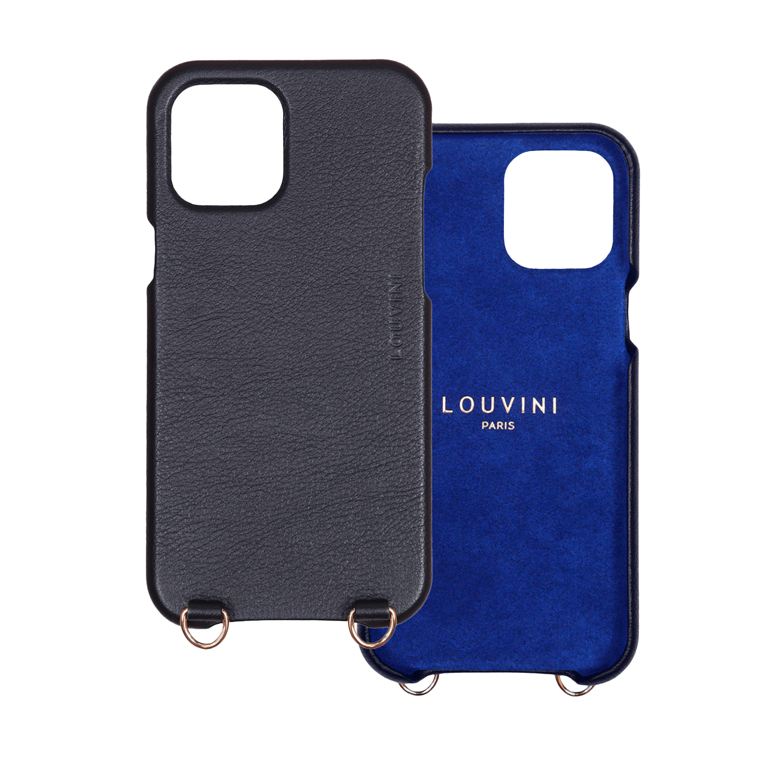 LEATHER IPHONE CASE WITH LOOPS AND MAGSAFE MAX - BLACK