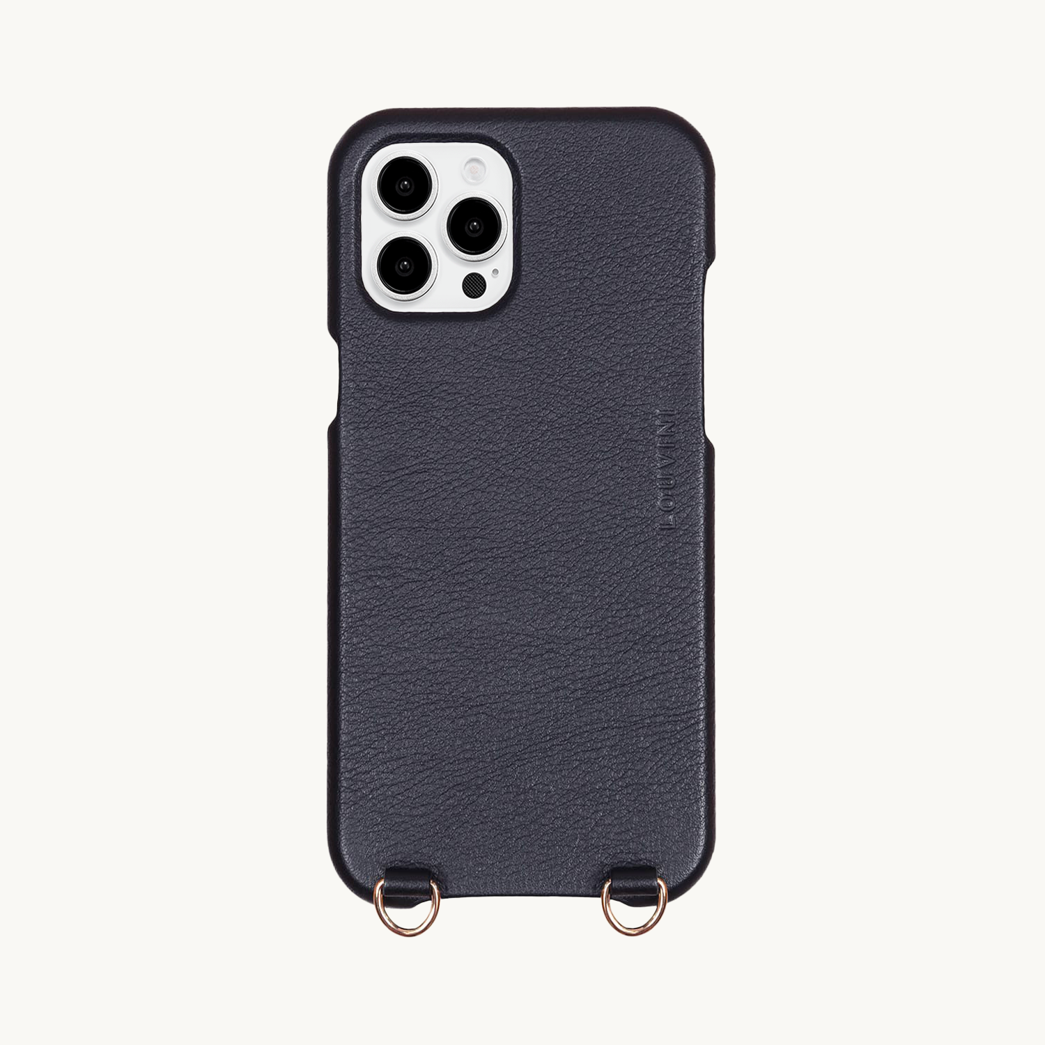 LEATHER IPHONE CASE WITH LOOPS AND MAGSAFE MAX - BLACK