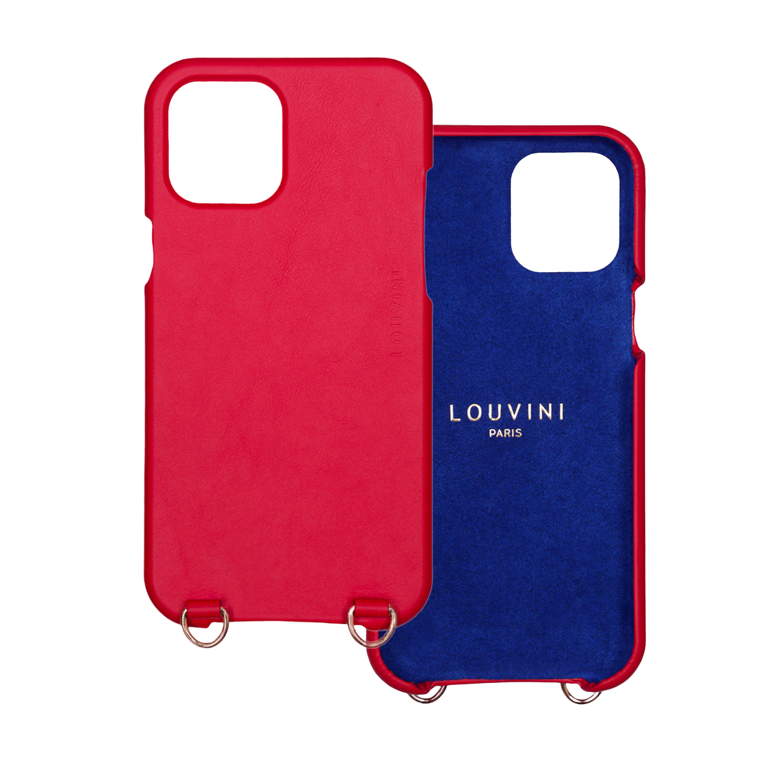 LEATHER IPHONE CASE WITH LOOPS AND MAGSAFE MAX - RED