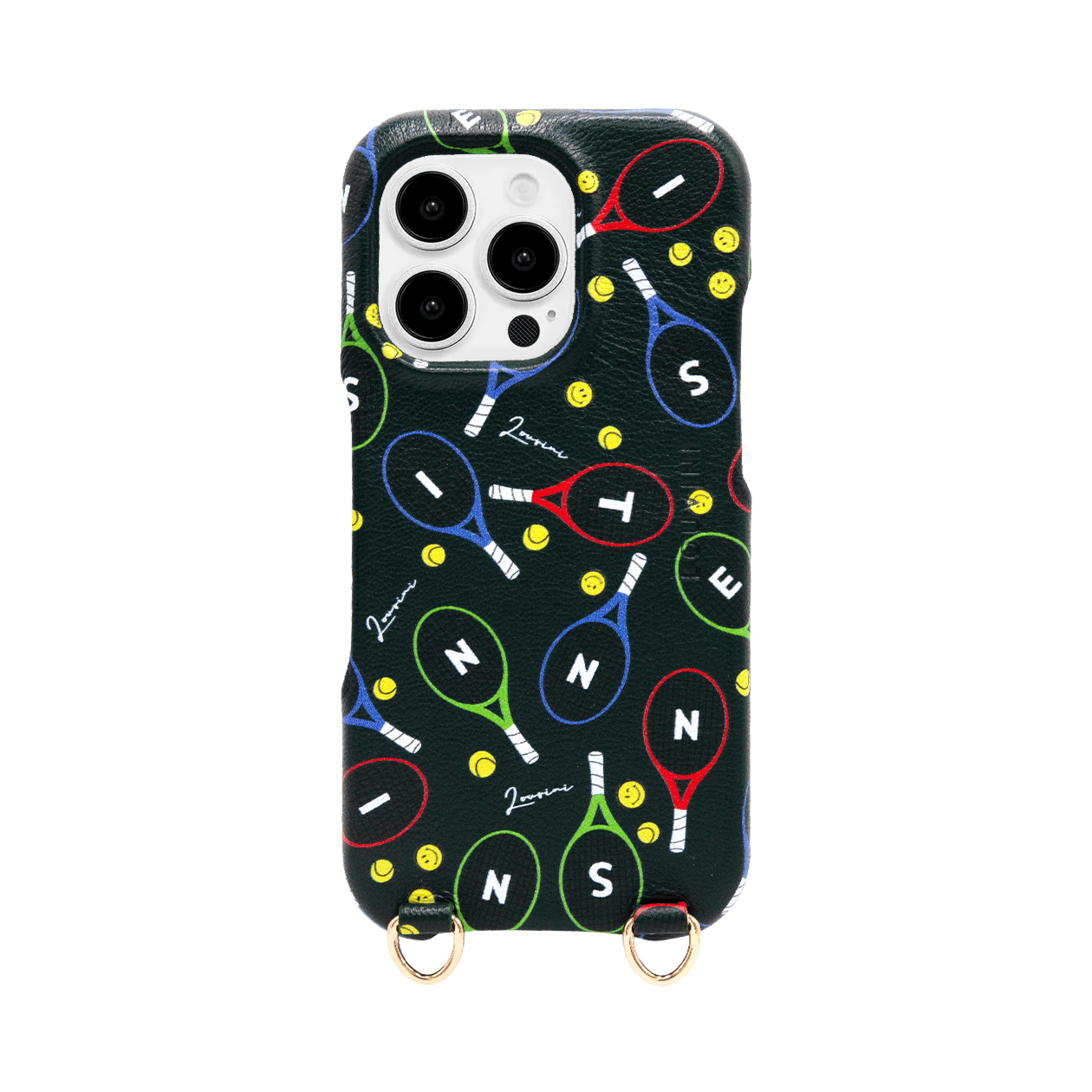 iPhone MagSafe Leather Case with Rings MAX Tennis - Green