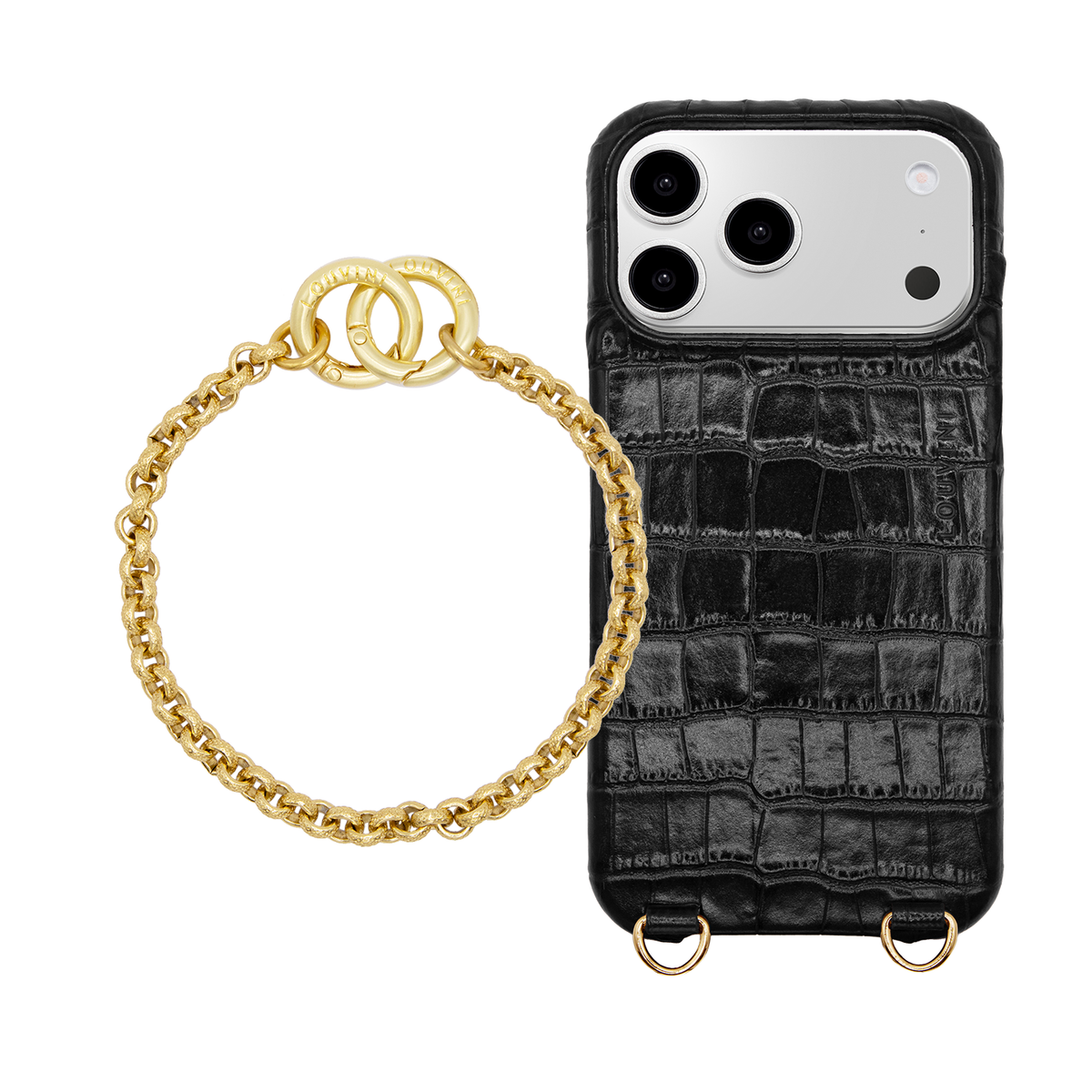 MAX Black Crocodile MagSafe iPhone Case & Bracelet PETIT SAVANA