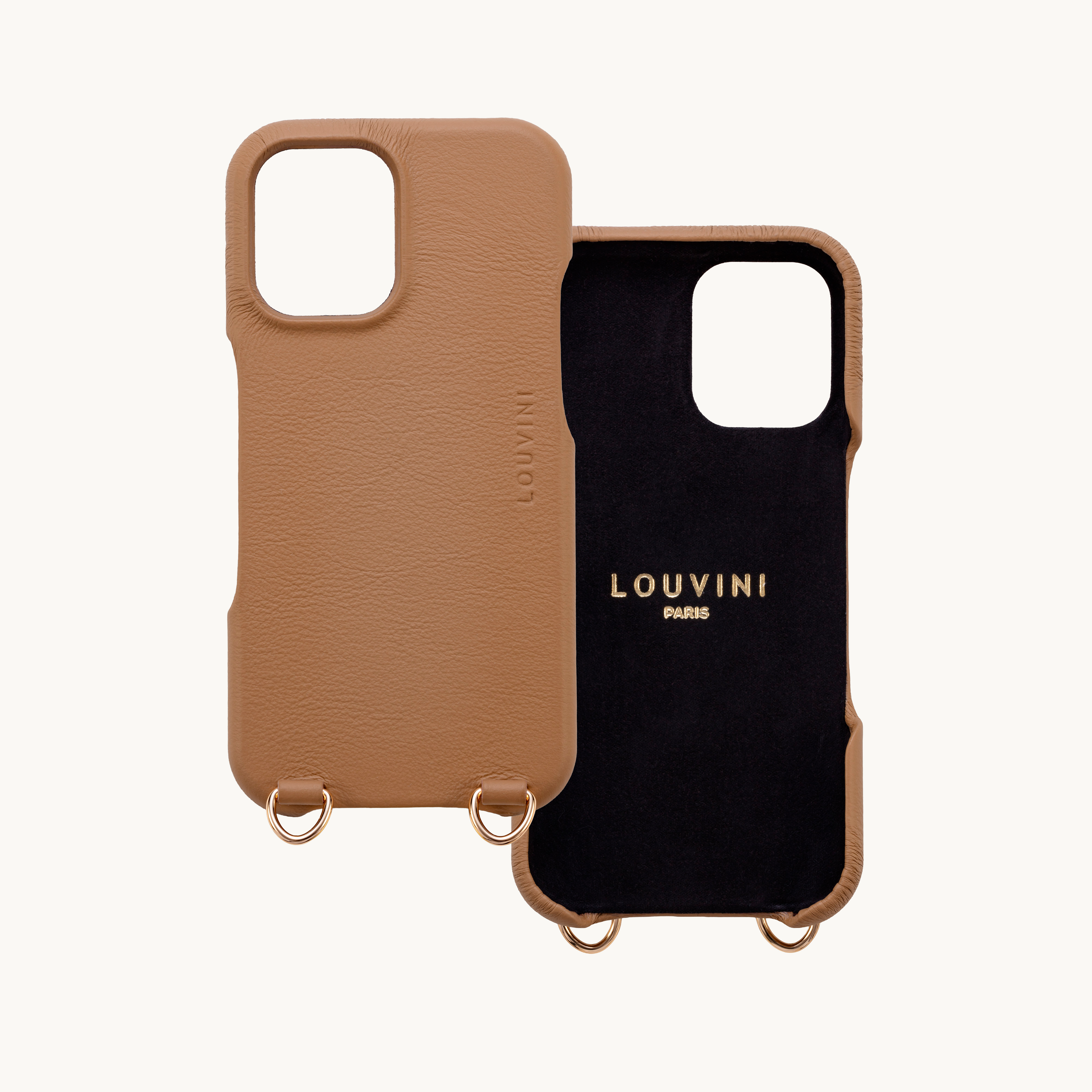 Leather iPhone Case with Loops and MagSafe MAX - CAMEL 
