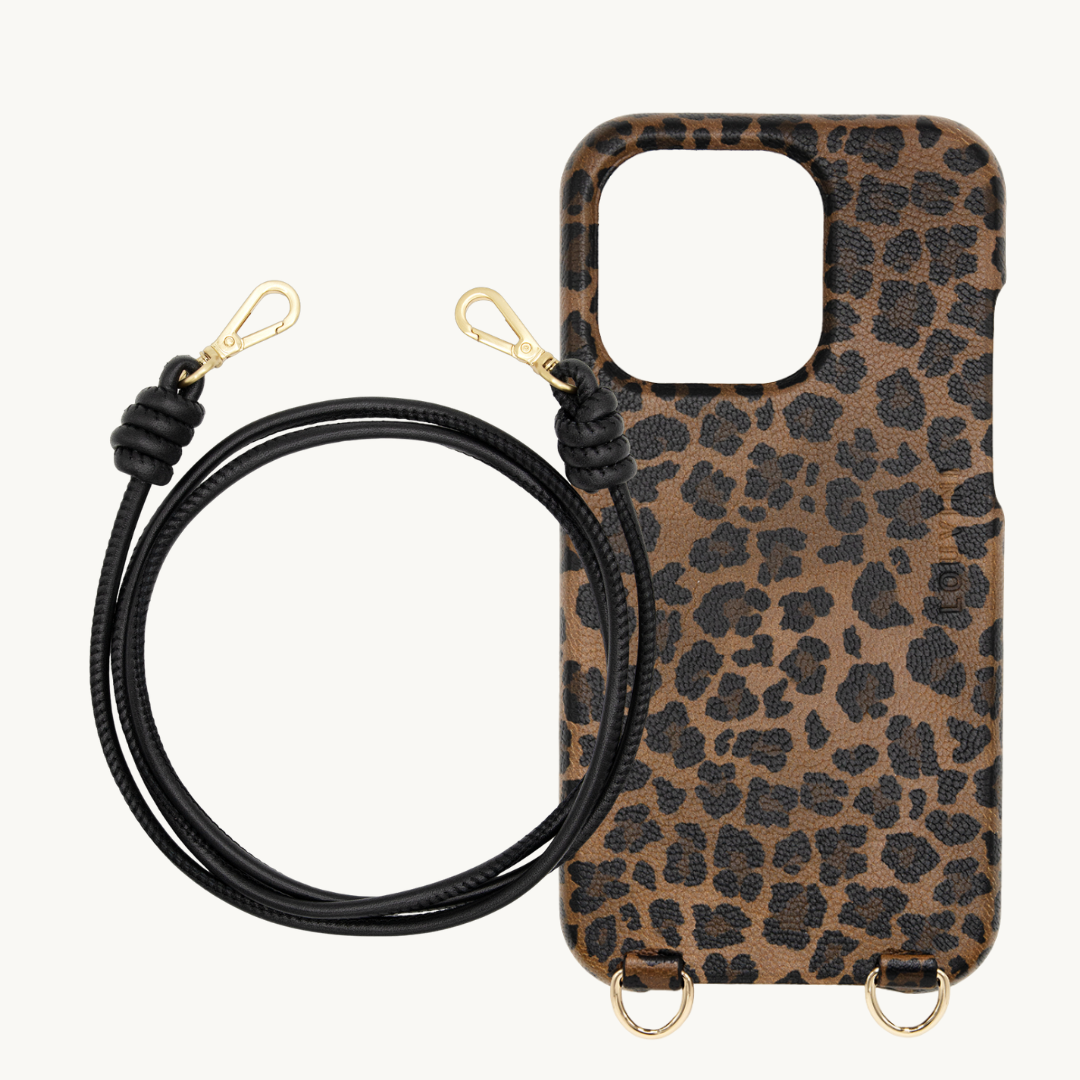 IPHONE LEOPARD MAX MAGSAFE CASE & KATE Black Cord