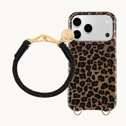  MAX MagSafe iPhone Case Leopard & PETIT KIM Bracelet Black