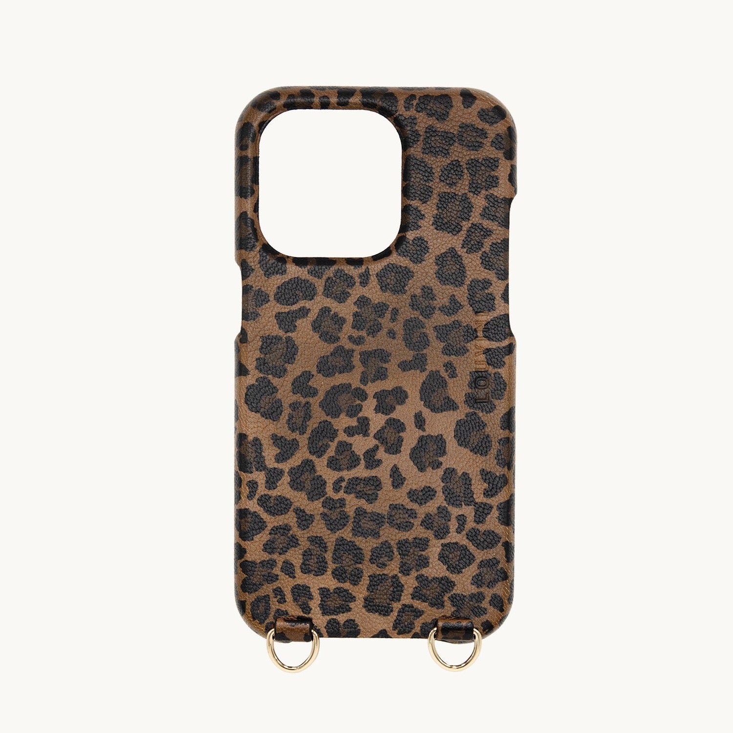 LEATHER IPHONE CASE WITH LOOPS AND MAGSAFE MAX - LEOPARD