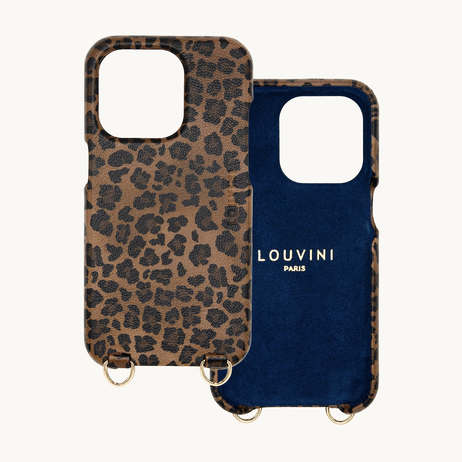 LEATHER IPHONE CASE WITH LOOPS AND MAGSAFE MAX - LEOPARD