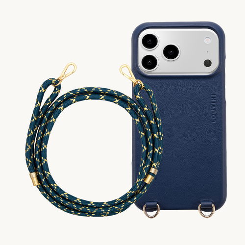 MAX Navy MagSafe iPhone Case & Cord TESSA Navy-Gold