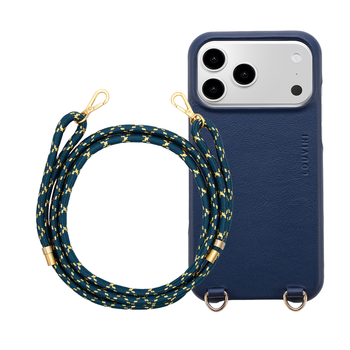 MAX Navy MagSafe iPhone Case & Cord TESSA Navy-Gold