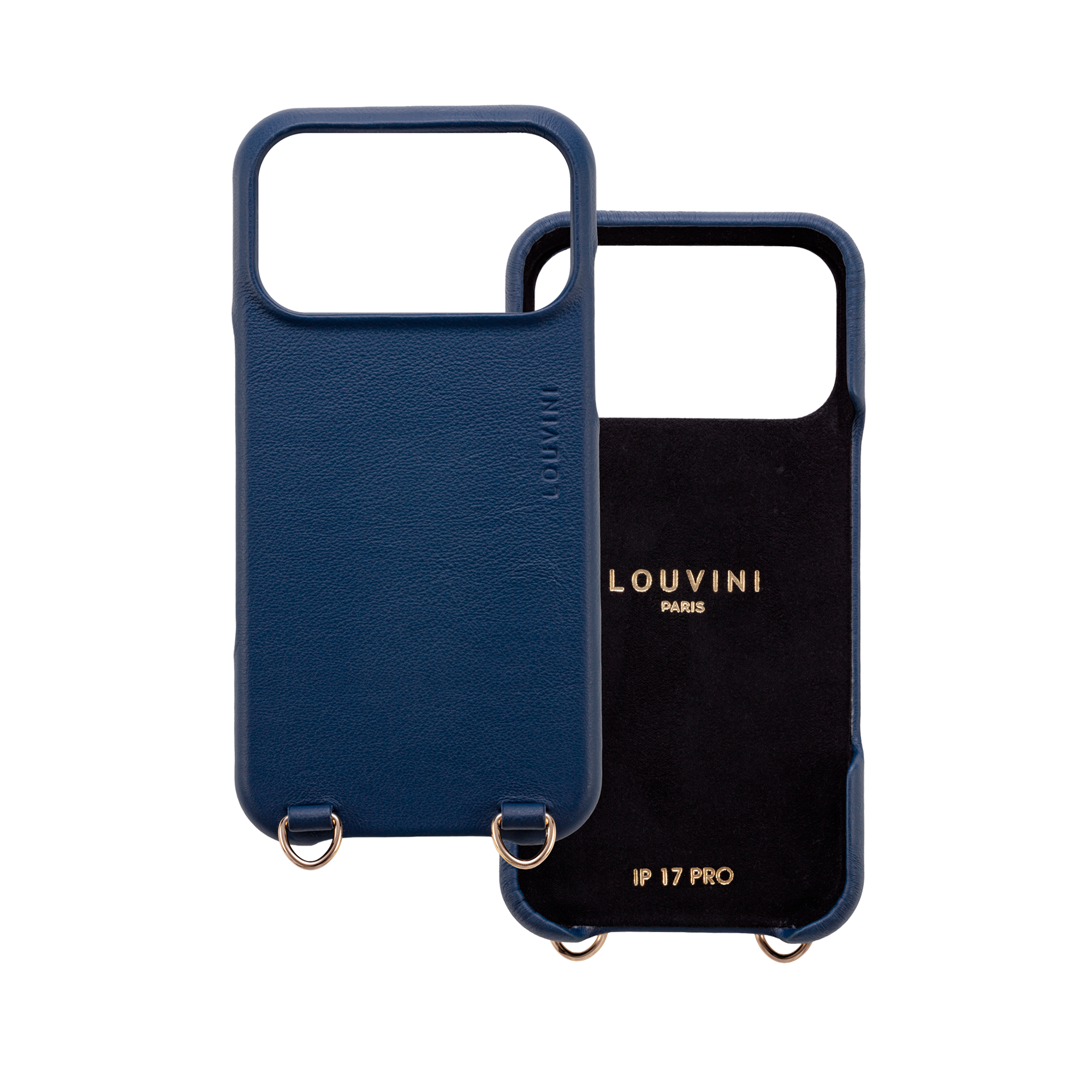 Leather iPhone Case with Loops and MagSafe MAX - NAVY 