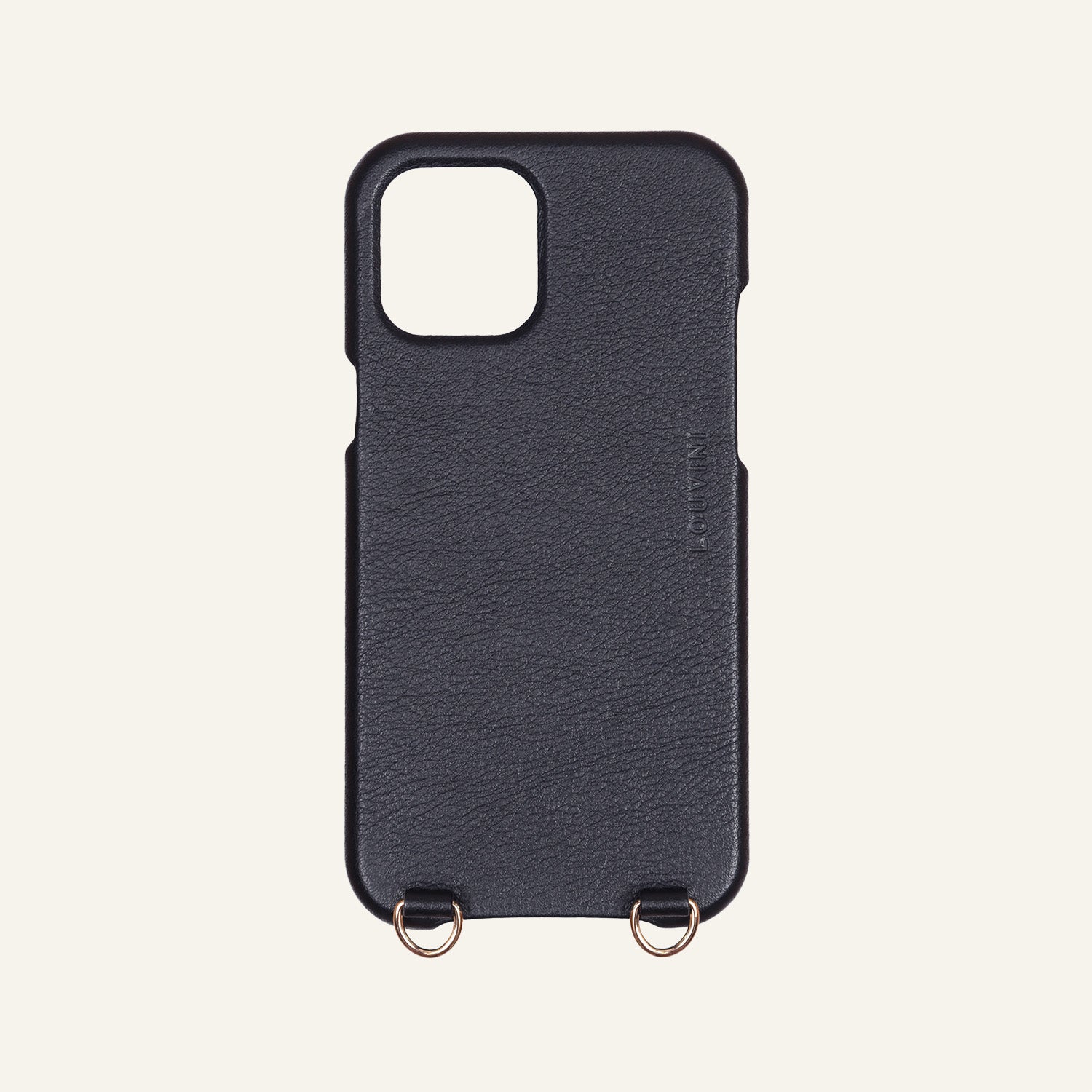 LEATHER IPHONE CASE WITH LOOPS AND MAGSAFE MAX - BLACK