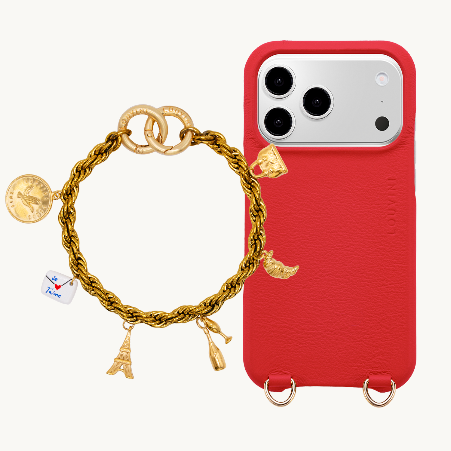 MAX iPhone Case with Magsafe Red & PETIT CELINE Bracelet Paris
