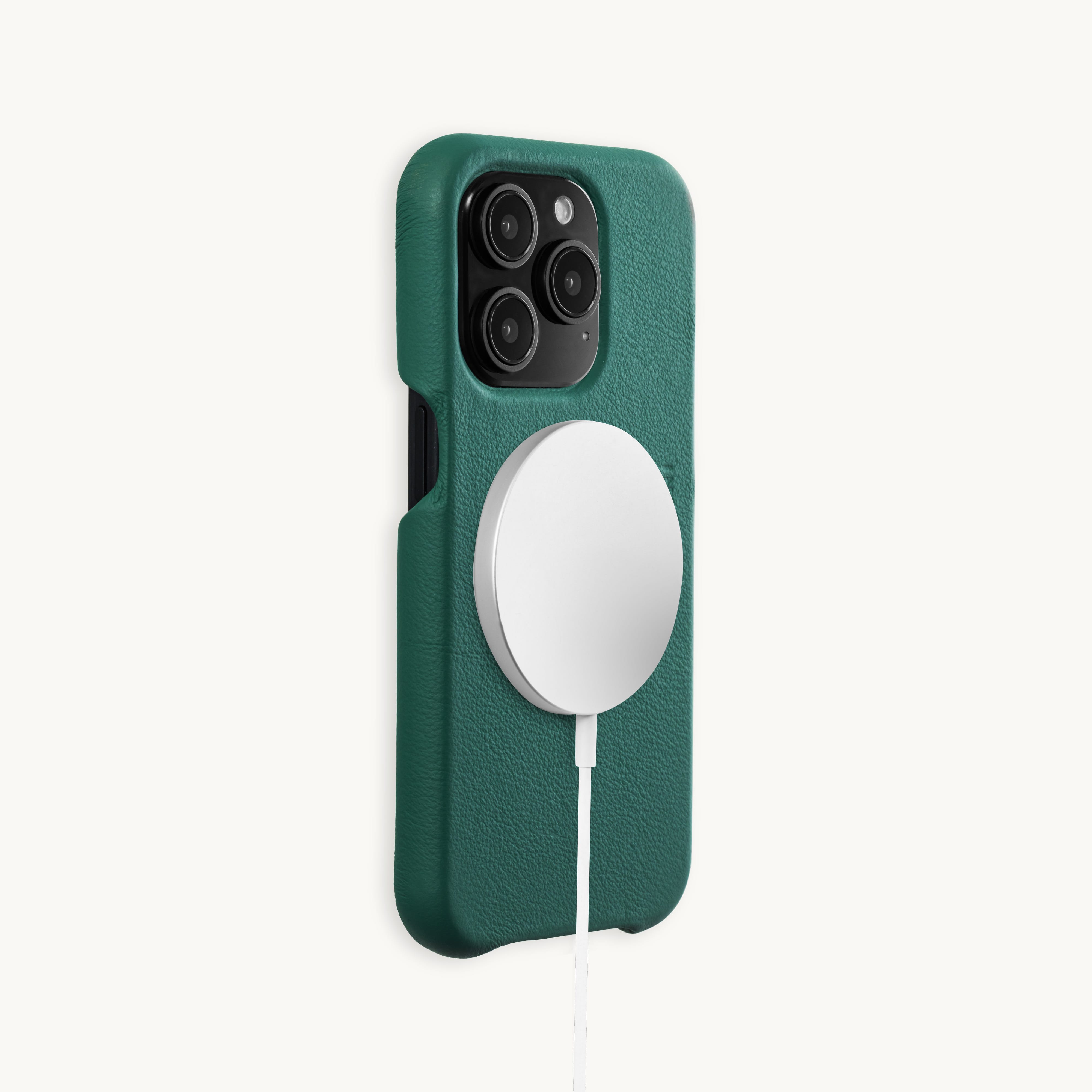 Leather iPhone case Magsafe MAX - EMERALD 
