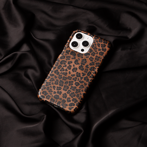 Leather iPhone case Magsafe MAX - LEOPARD 