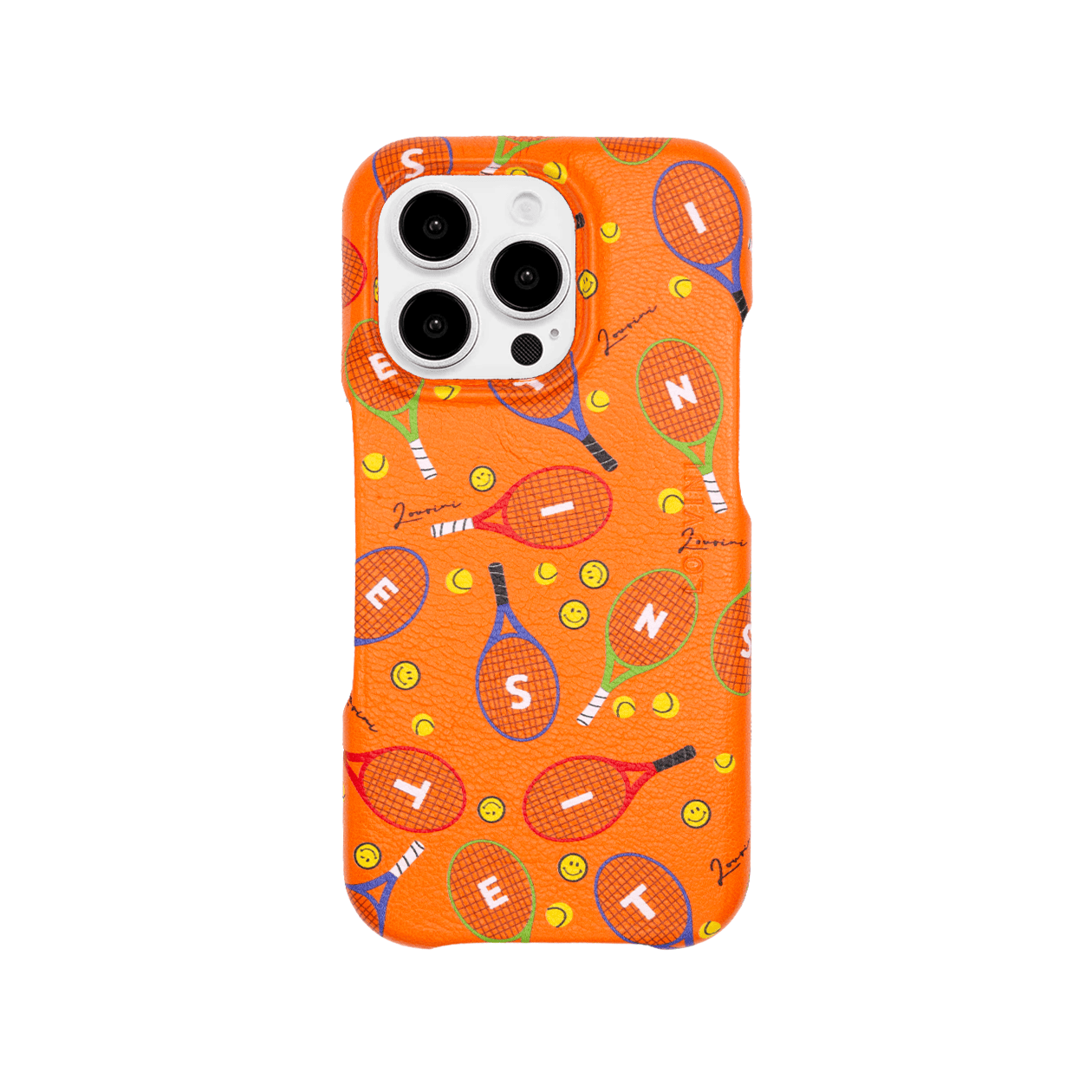 Leather iPhone Case with MagSafe MAX Tennis - Orange 