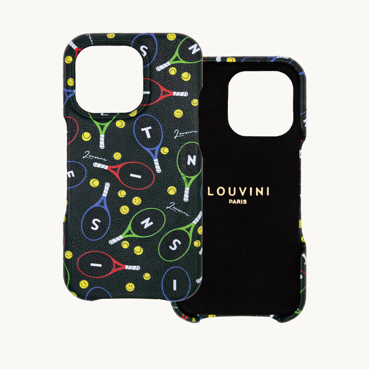  Coque de téléphone iPhone en cuir avec MagSafe, édition limitée - tennis 